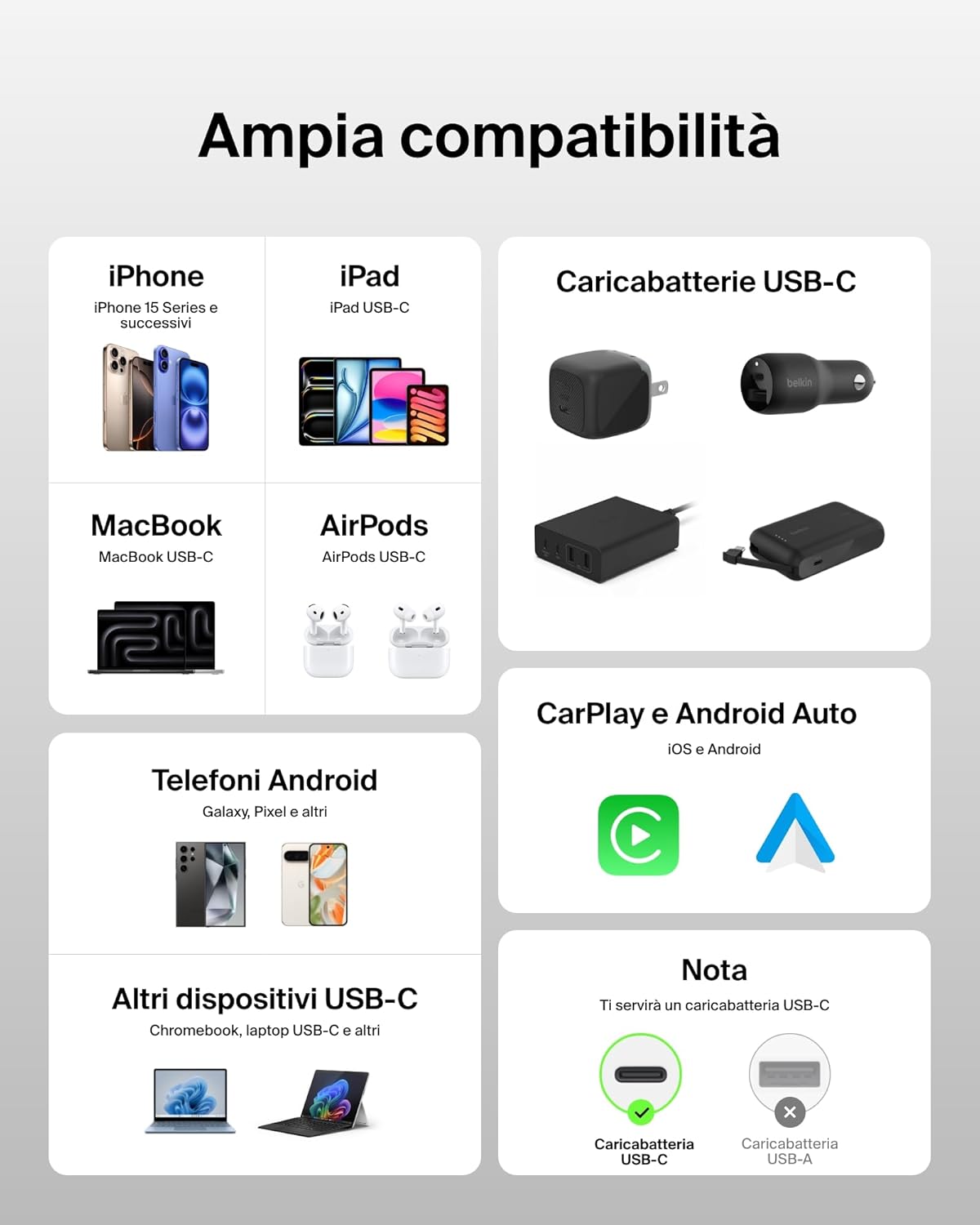 Thumbnail 3 de Belkin BoostCharge 240W cavo USB-C 1,5 m