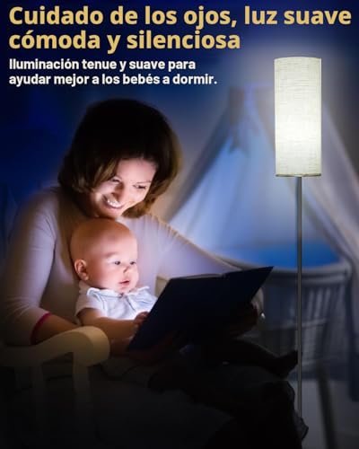 Detalle de LEAZZLE Lámpara de pie: diseño minimalista y 3 temperaturas de color para lectura, relax o trabajo