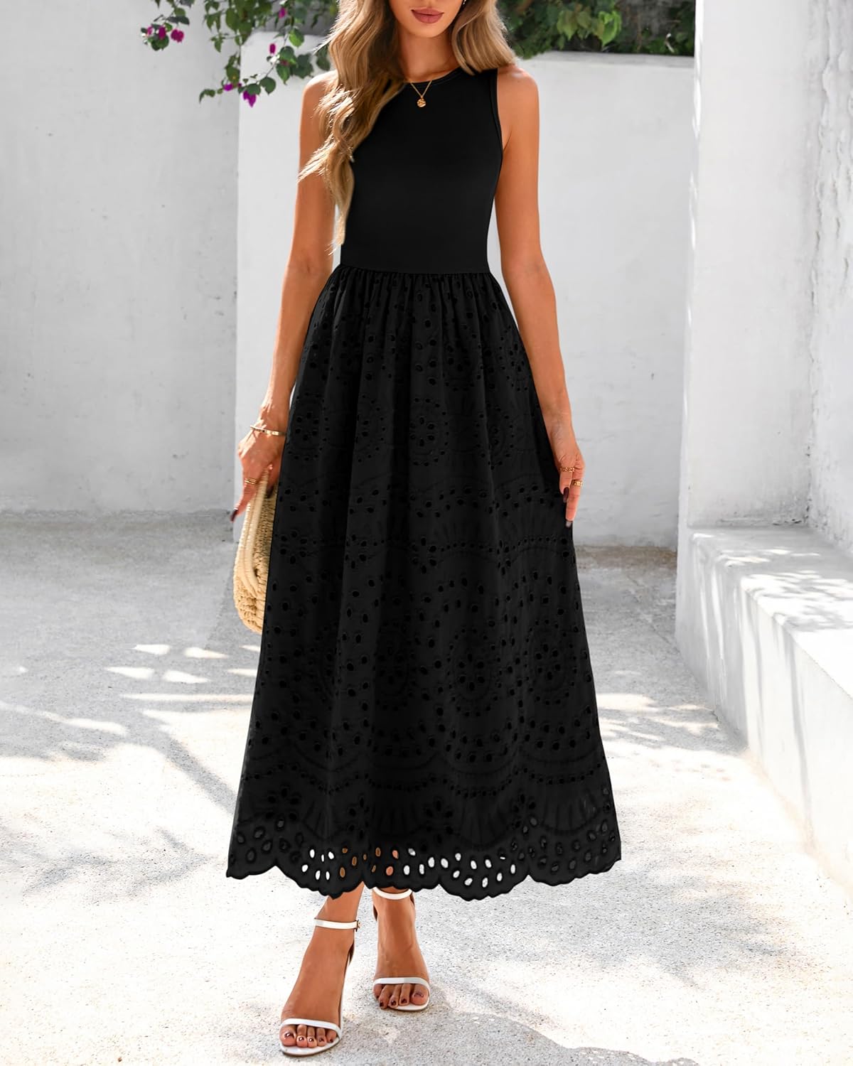 Thumbnail 2 de dowerme 2026 Boho Lace Eyelet Maxi Dress with Pockets
