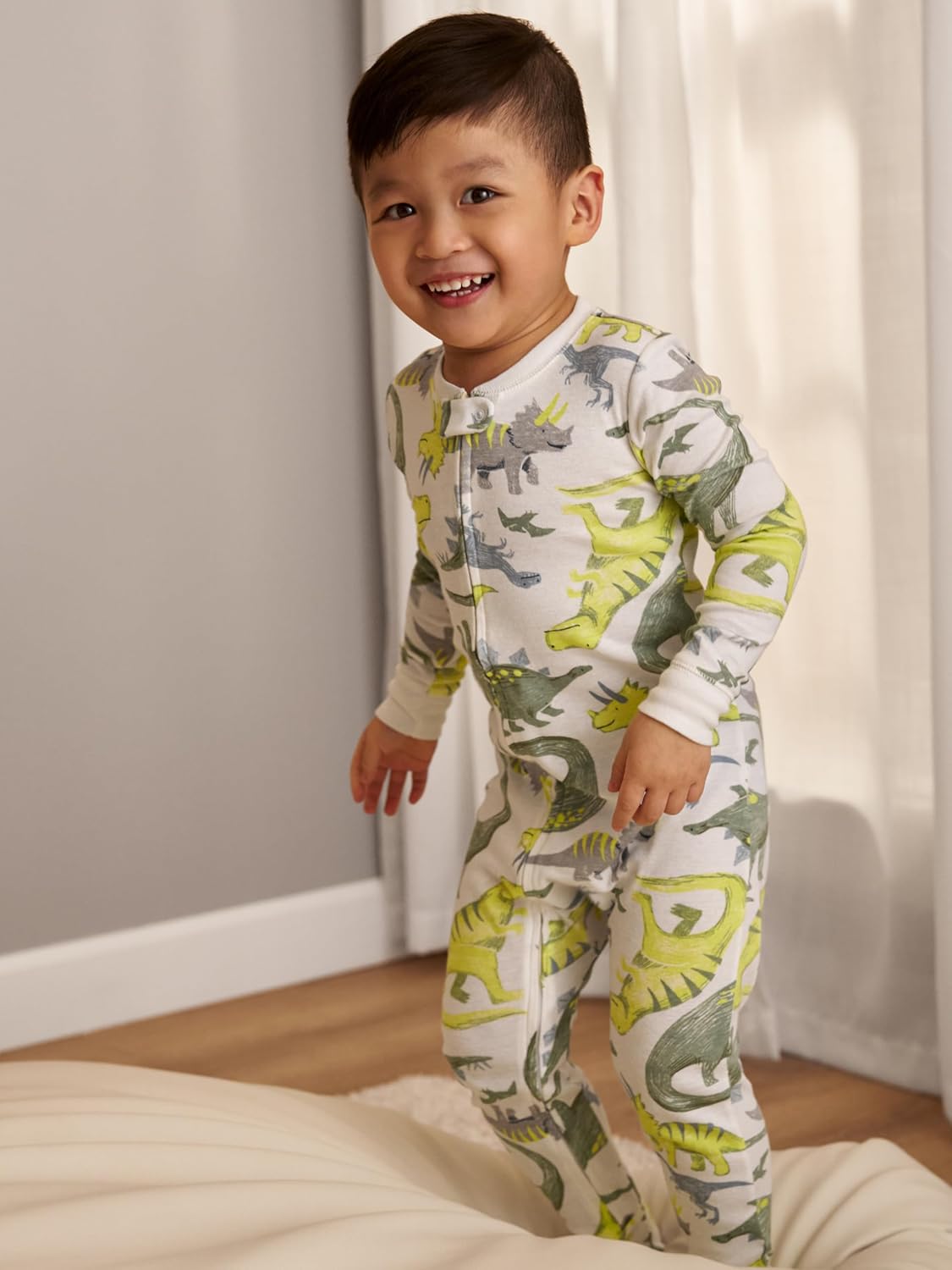 Detalle de Simple Joys by Carter's Baby-Boys 3-Pack Snug Fit Footed Cotton Pajamas