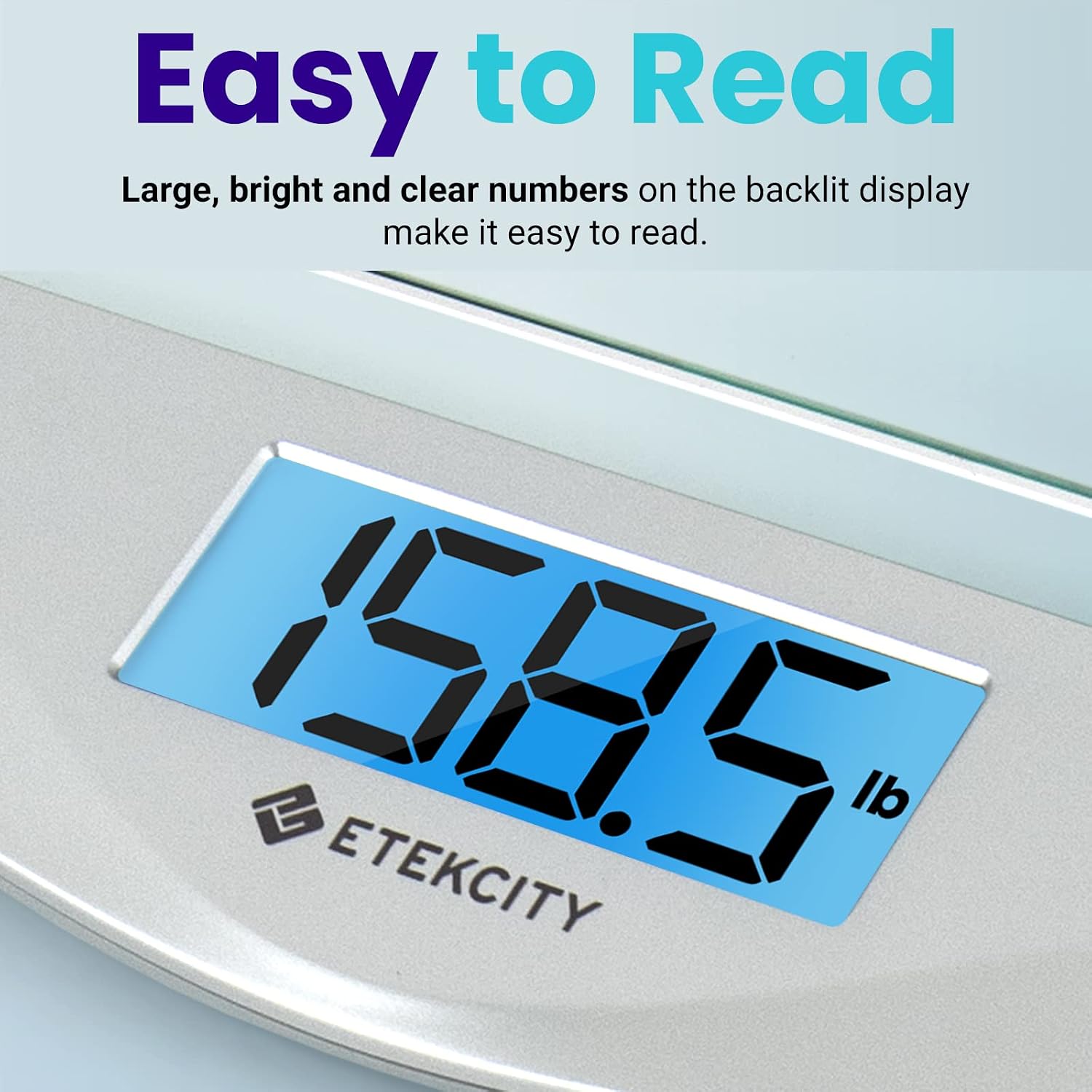 Detalle 2 de Etekcity EB4074C Digital Bathroom Scale, 400 lb, 6 mm Tempered Glass