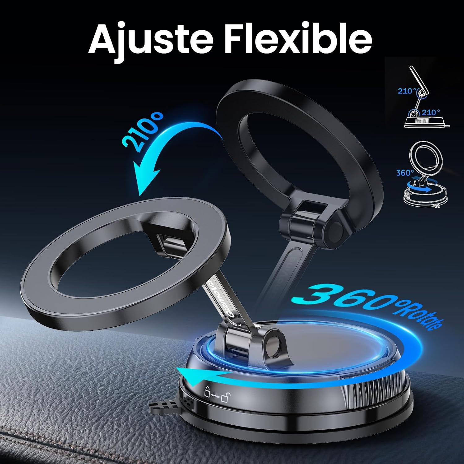 Detalle 2 de Soporte Movil Coche 360° 22 imanes