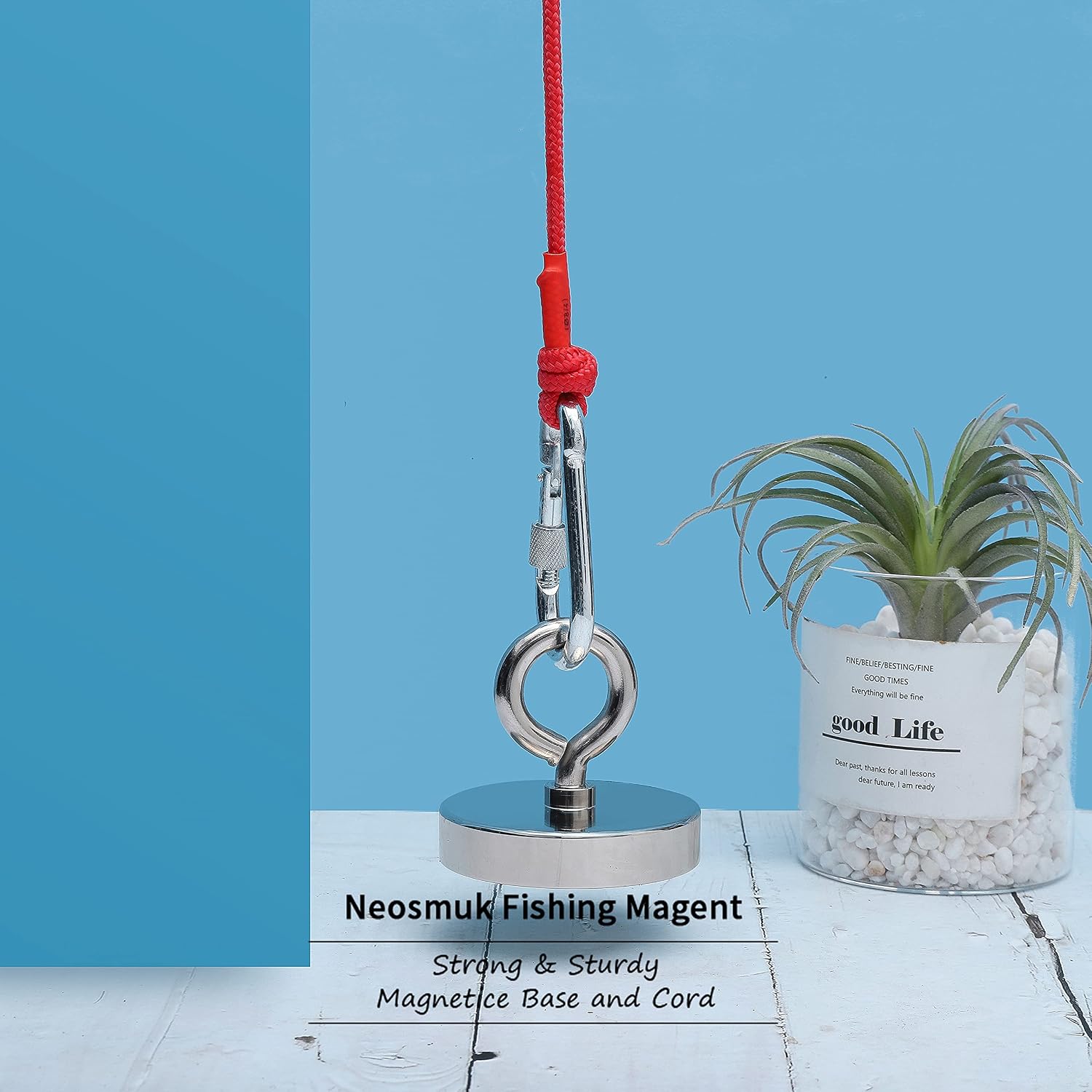 Thumbnail 3 de Neosmuk Magnet Fishing Kit: 800lb, 3in CNC Steel Base, 20m Rope for Lake, Beach, Lawn and New House