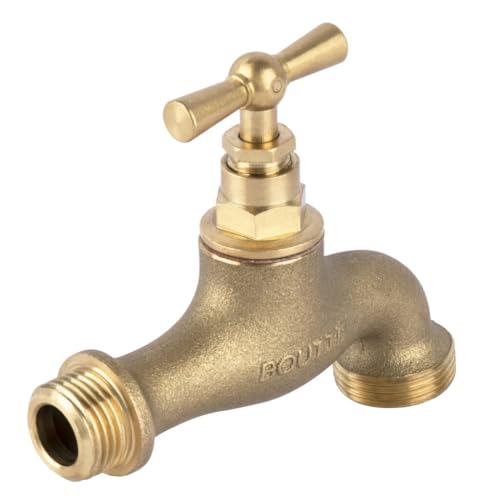 Detalle de Boutté – Robinet de jardin en laiton massif 15x21 (1/2”) avec filetage mâle – Idéal arrosage extérieur