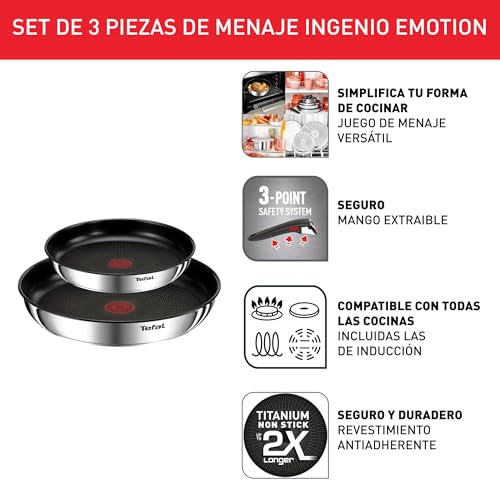 Thumbnail 2 de Tefal Ingenio Emotion: juego de 2 sartenes (22/26 cm) con mango extraíble y antiadherente apto inducción