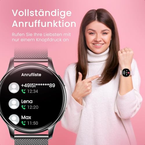 Thumbnail 7 de maoo Ventura Smartwatch Damen – 1,32-Zoll AMOLED, Anruffunktion, 100+ Sportmodi, IP67, inklusive 5 Armbänder