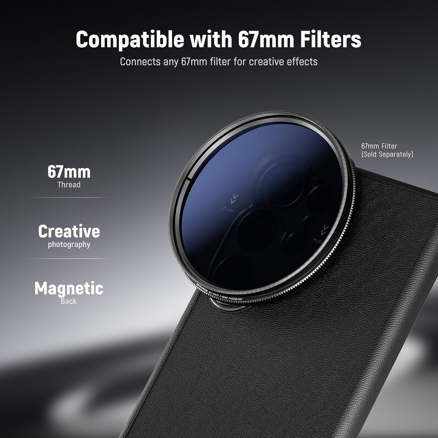 Detalle de NEEWER phone case with 17mm lens mounts