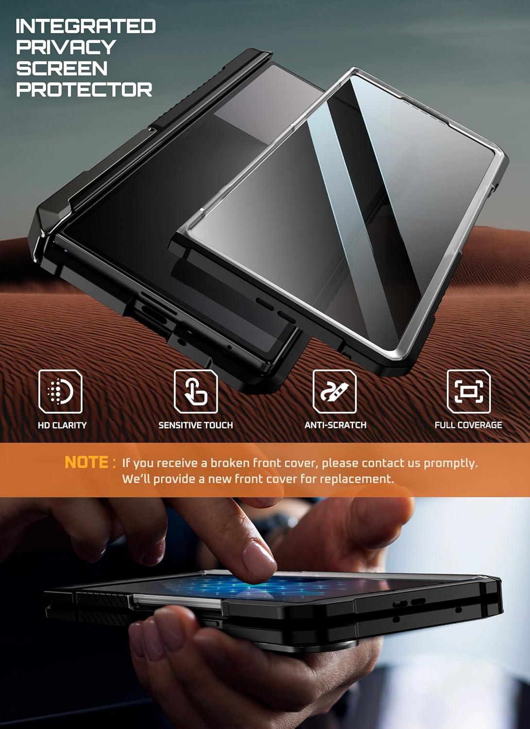 Thumbnail 4 de SUPCASE for Samsung Galaxy Z Fold 7 Case with Kickstand (UB Grip) — MagSafe Compatible with Built-in Privacy Screen