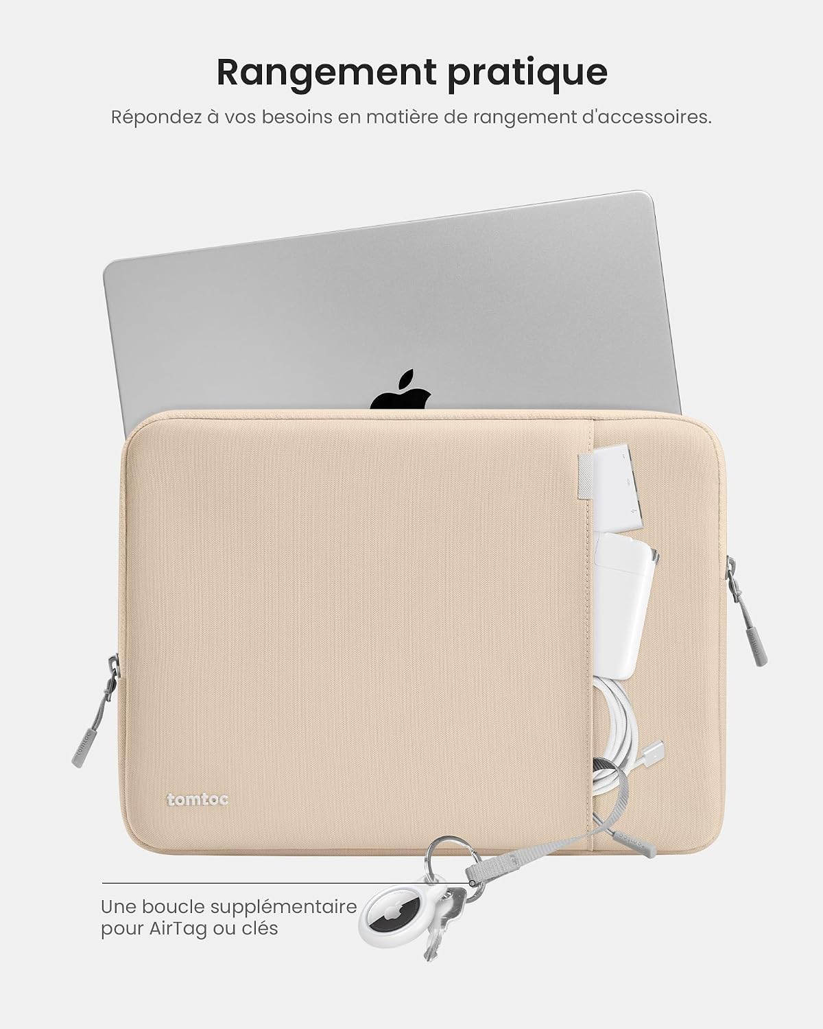Detalle de tomtoc 360° Housse 14'' pour MacBook Pro M5/M4/M3/M2/M1 2021-2026 – Étui protection intégrale, poche accessoire