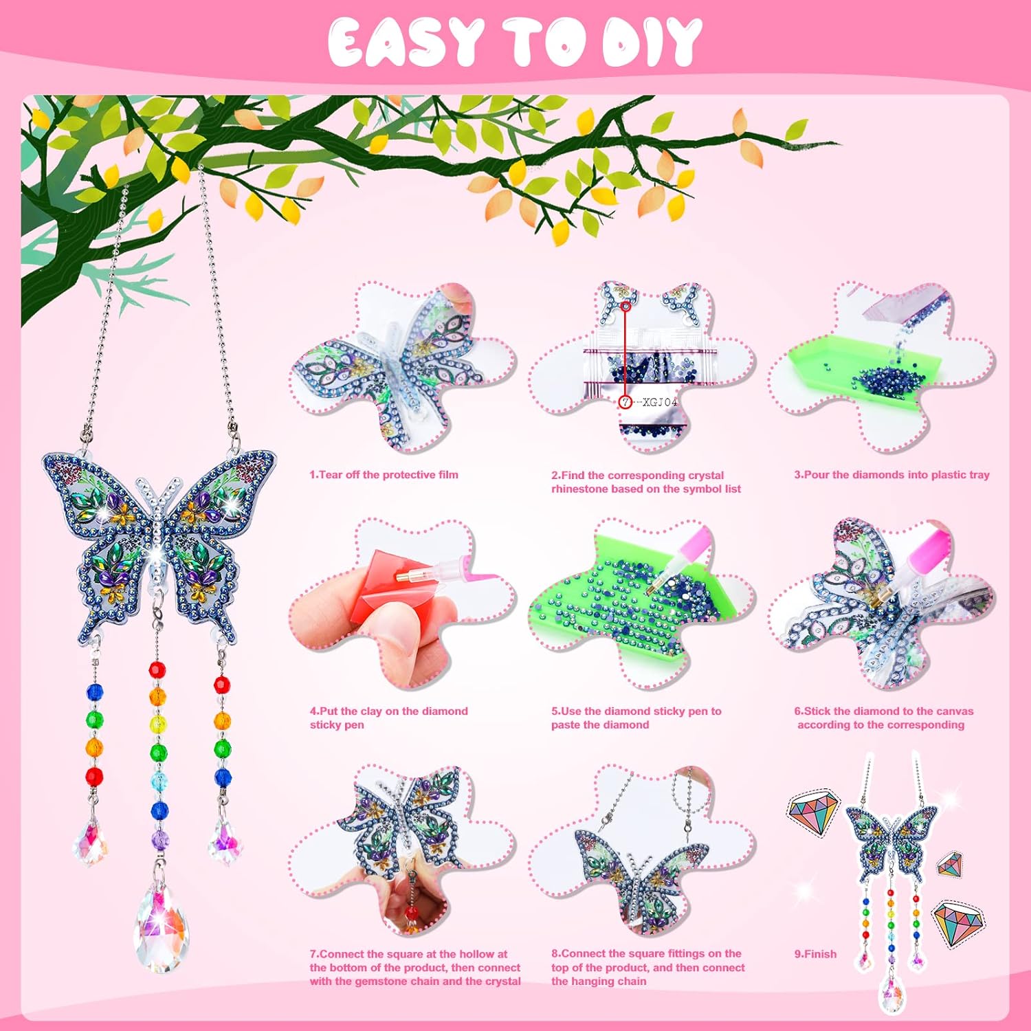 Thumbnail 1 de 5D diamond painting wind chime kits
