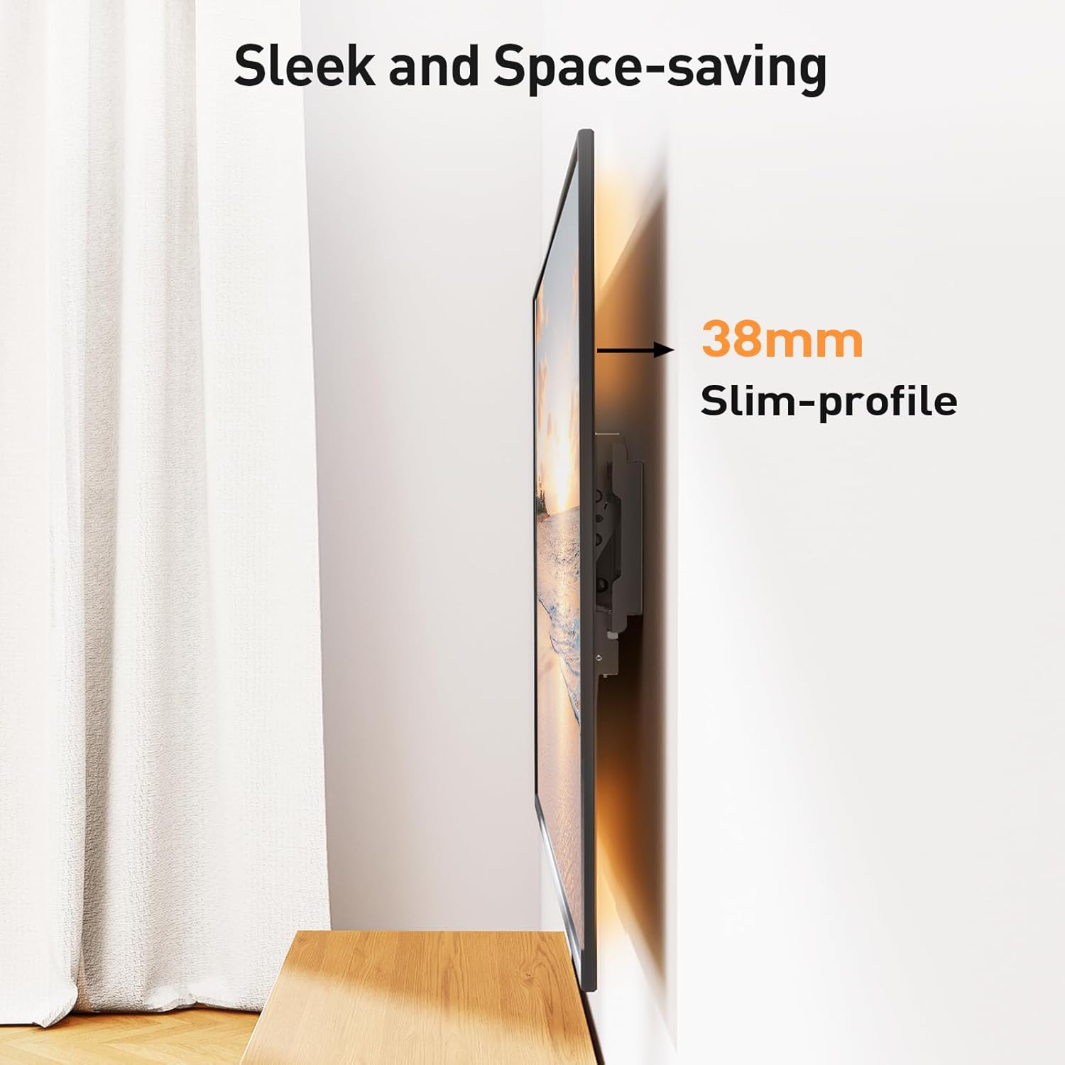 Thumbnail 1 de ELIVED Supporto da parete inclinabile per TV 37–75 pollici (VESA fino a 600x400), fino a 45 kg