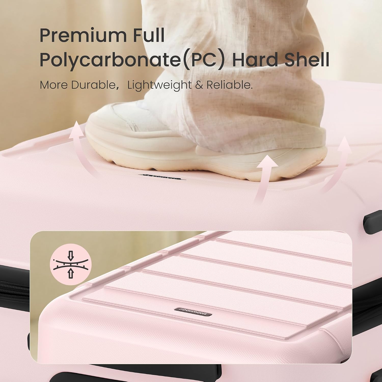 Thumbnail 1 de SHOWKOO Luggage Sets 3-Piece 93L Pink 💼