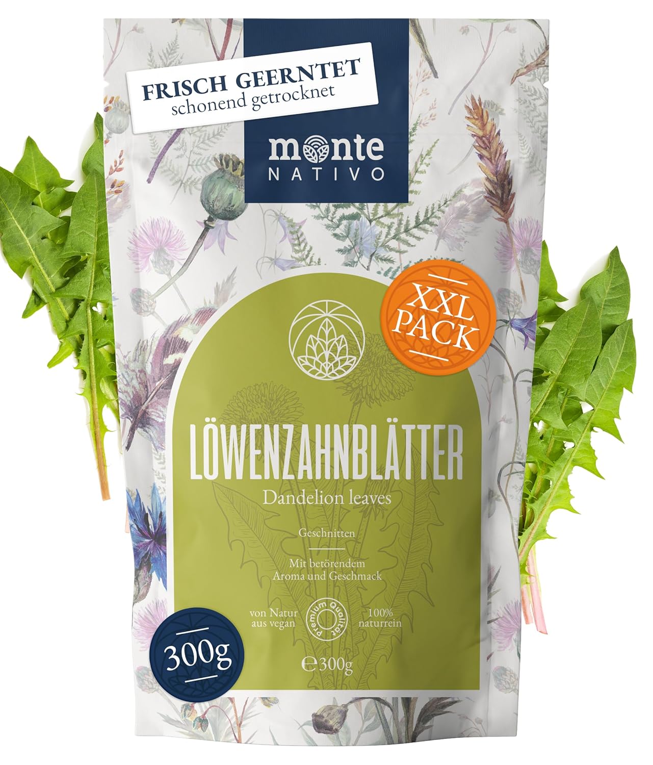 Detalle de Monte Nativo Löwenzahntee „Monte Nativo“ (300 g) – schonend getrocknete Löwenzahnblätter, 100% natürlich
