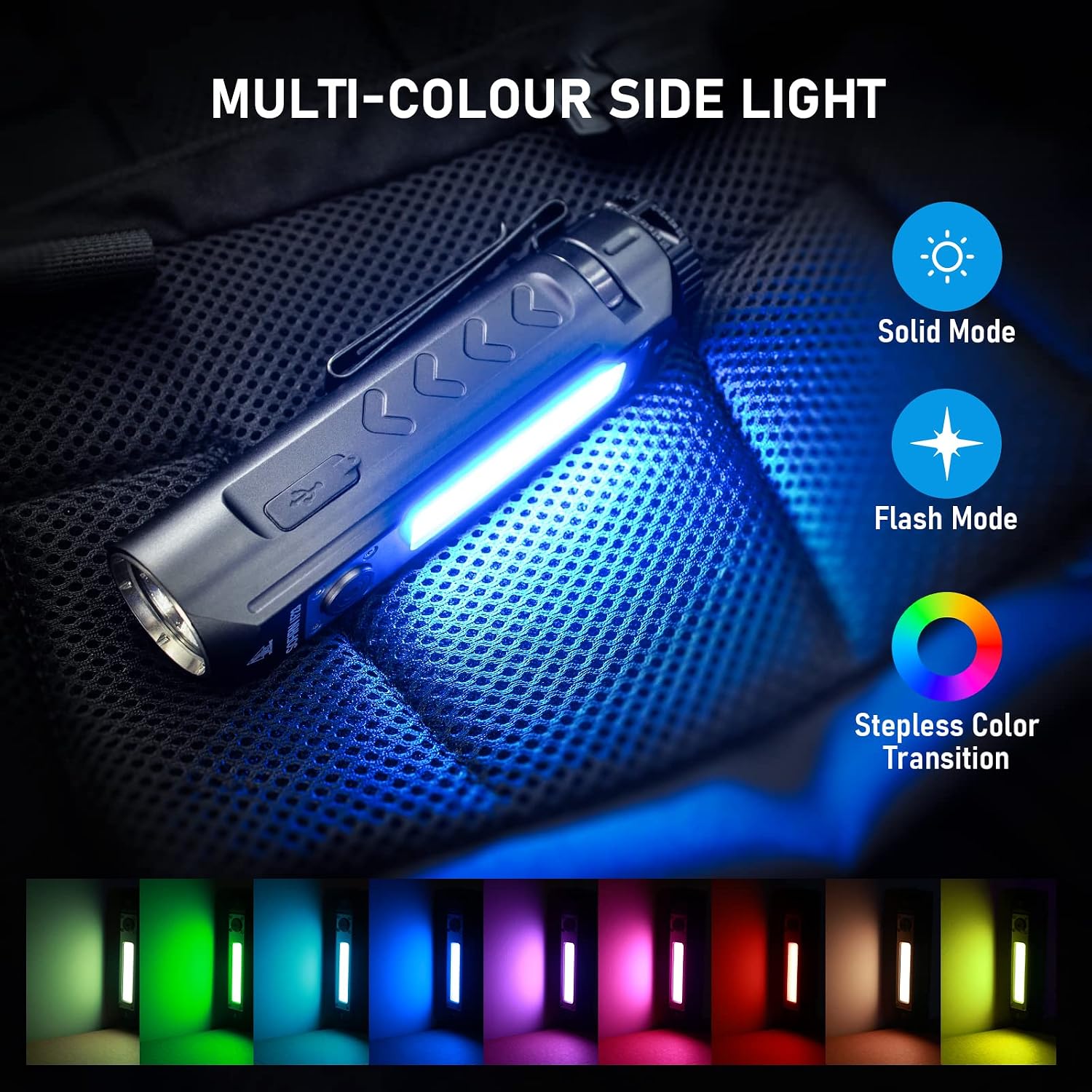 Thumbnail 1 de Sofirn IF23 LED Torch: 4000 Lumen USB-C Rechargeable with RGB Side Light and Magnetic Tail Cap