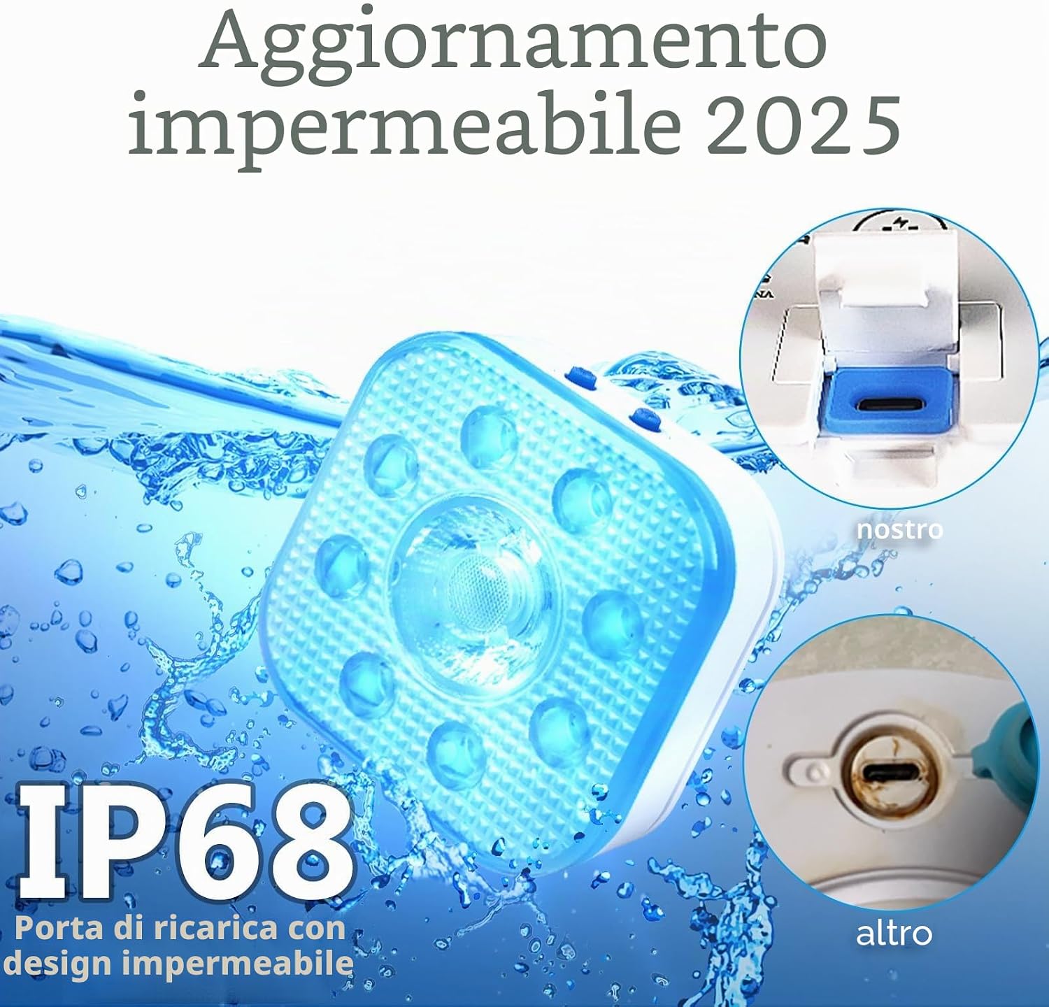 Thumbnail 2 de HL Pack di 2 Luci Piscina Fuori Terra: LED subacquee IP68 con telecomando e magneti integrati