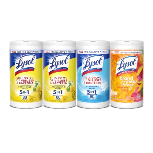 Detalle de Lysol Disinfecting Wipes, Cleaner, Lemon + Mango + Linen, 80 ct (4 Pack)