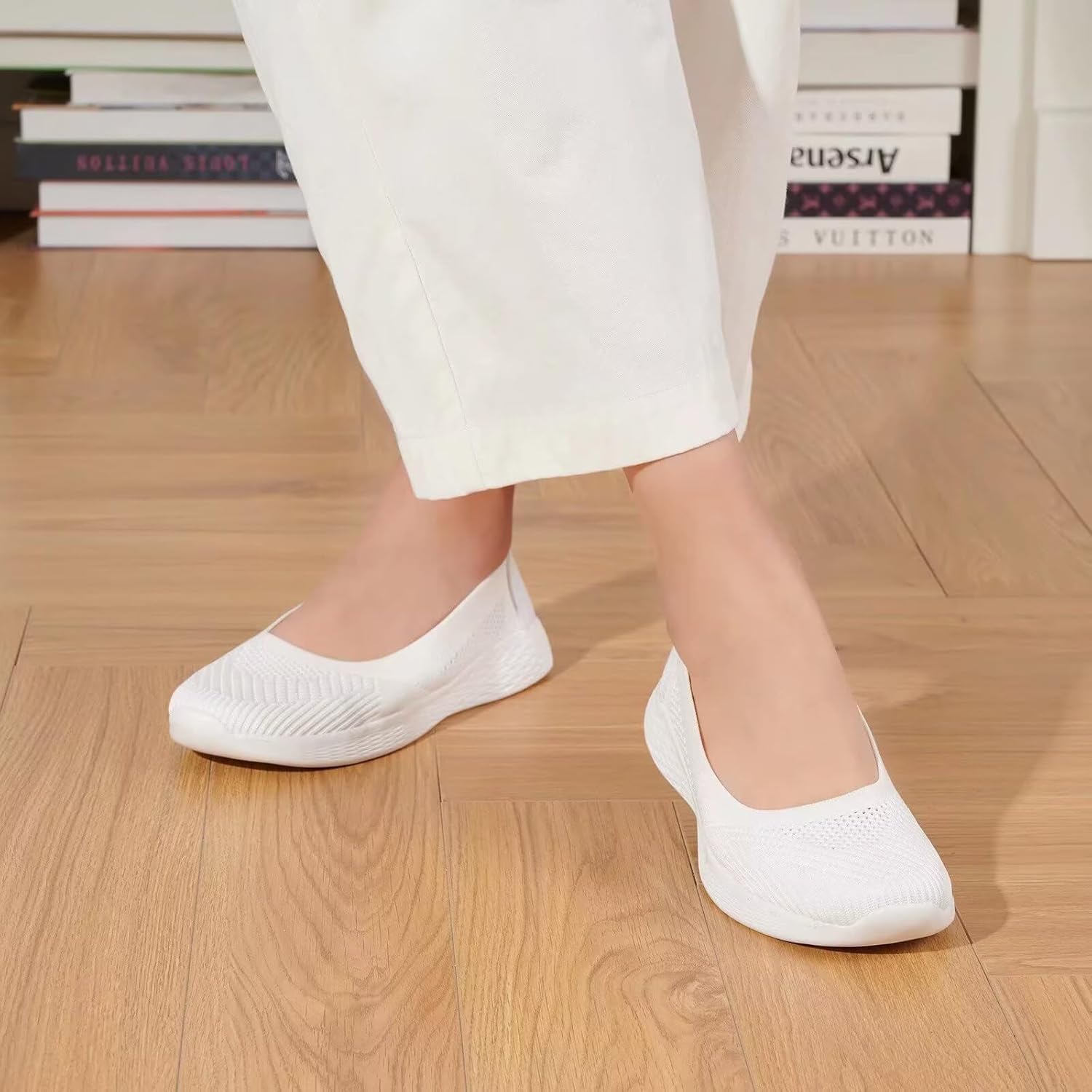 Thumbnail 4 de TIOSEBON Damen Komfort Slip-On Loafers Flach Schaumstoff Mesh Anti-Rutsch Walking Schuhe