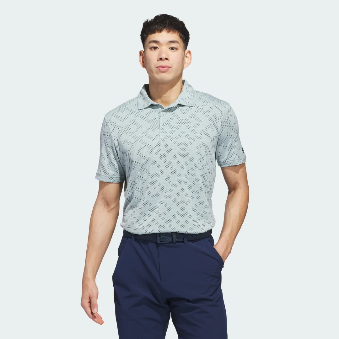 Detalle de POLO JACQUARD ULTIMATE365 de Adidas – polo verde para uso cómodo y urbano