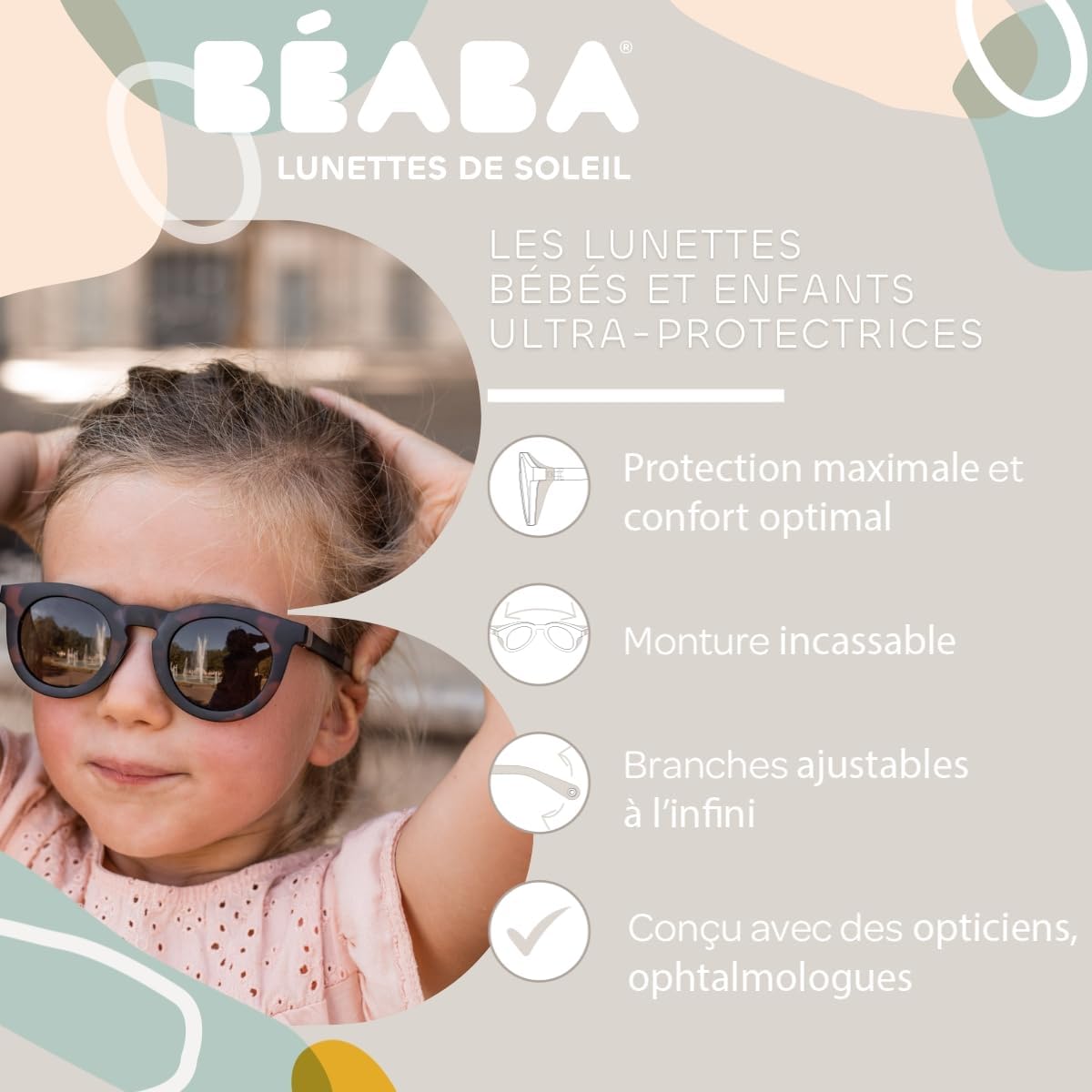 Thumbnail 2 de BEABA lunettes de soleil enfant 4-6 ans (CAT 3) protection UV 100% avec protection latérale