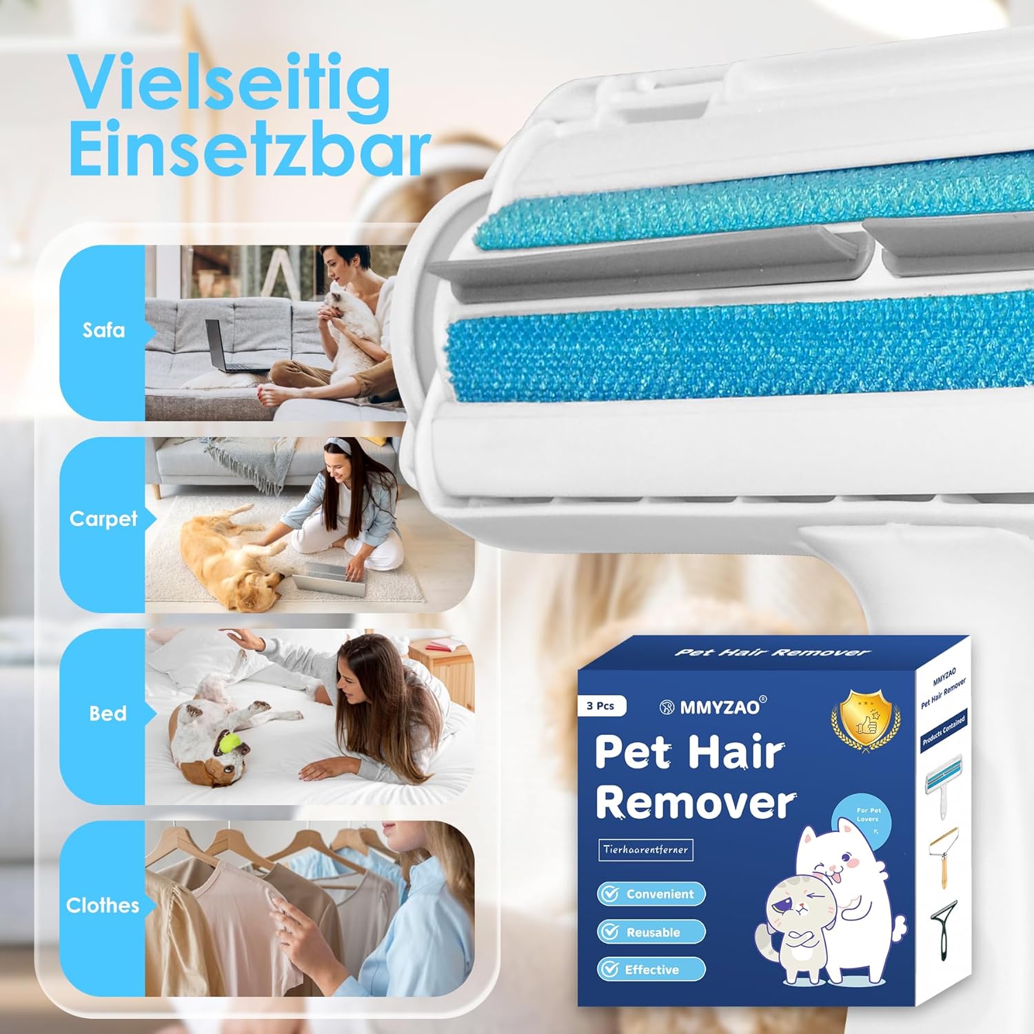 Thumbnail 5 de Tierhaarentferner Fusselrasierer 3er Set 🧹