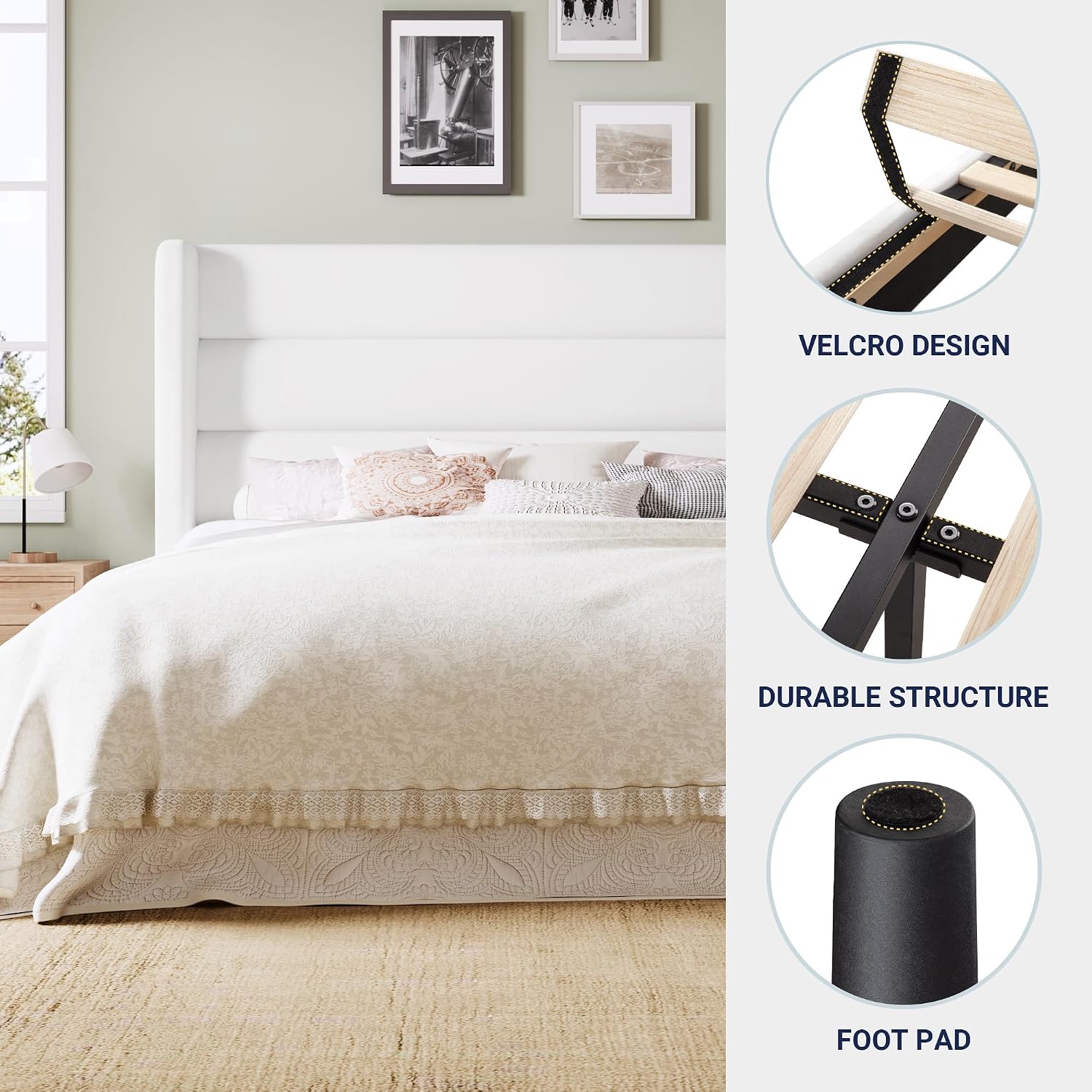 Thumbnail 4 de Allewie Queen Size Platform Bed Frame