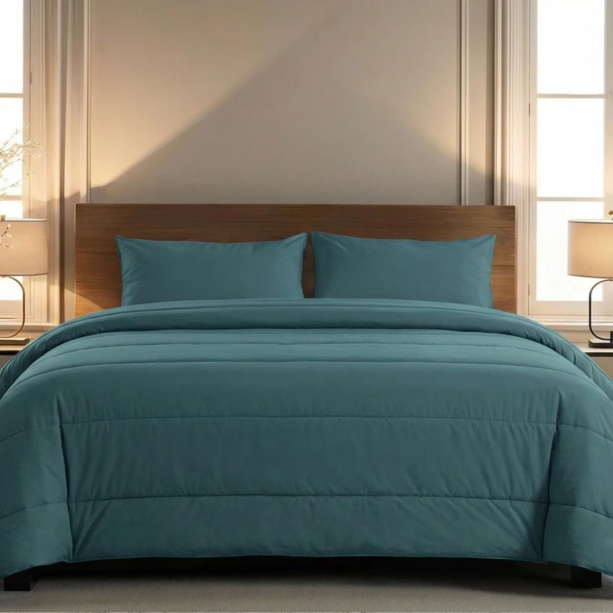 Zelesta Comfort Uni 2-in-1 4-Jahreszeiten Ganzjahresbettdecke ohne Bezug 140x200cm in Meergrün