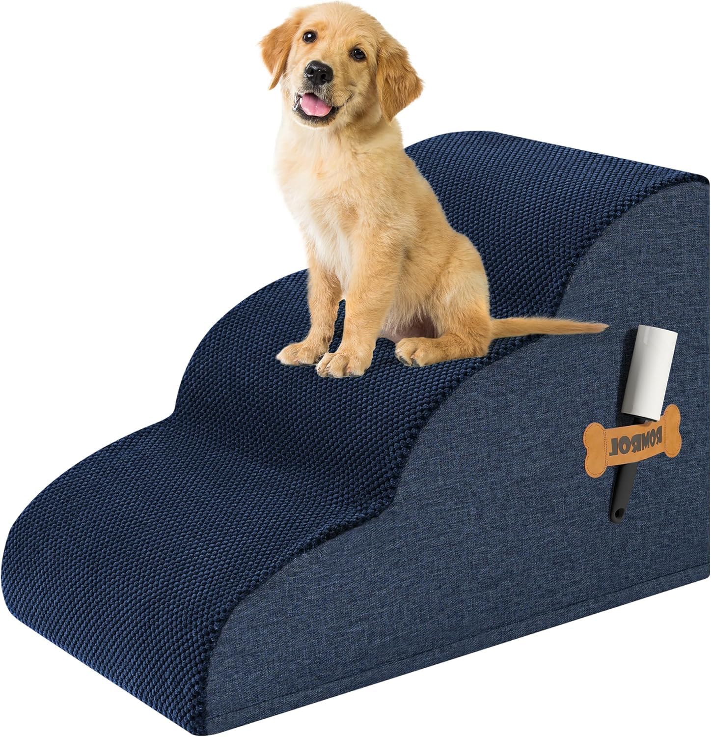 Detalle de ROMROL Dog stairs 3-step ramp 58x38x38cm