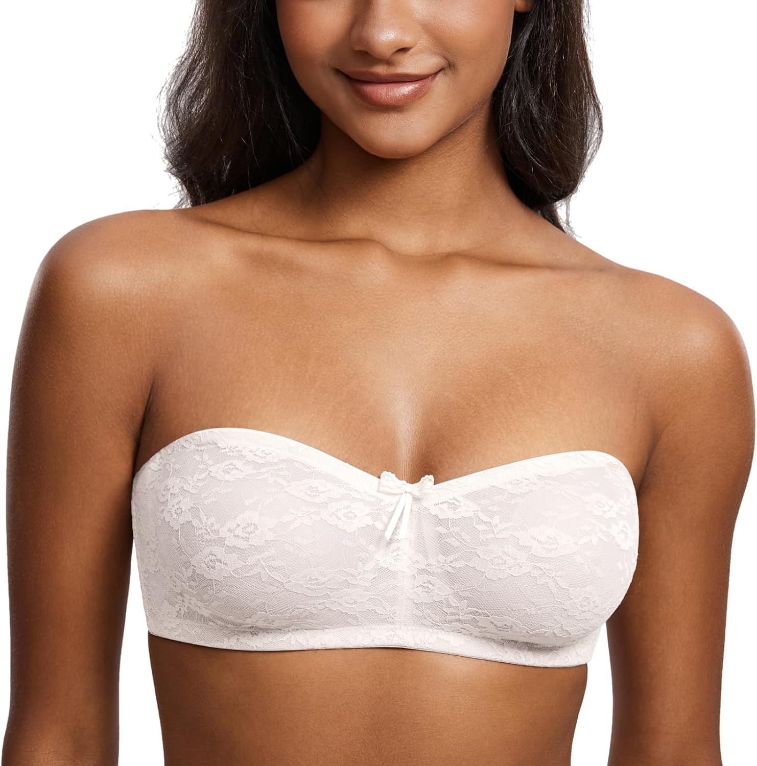 Thumbnail 6 de DOBREVA Women's Strapless Lace Bras Unlined See-Through with Multiway Straps