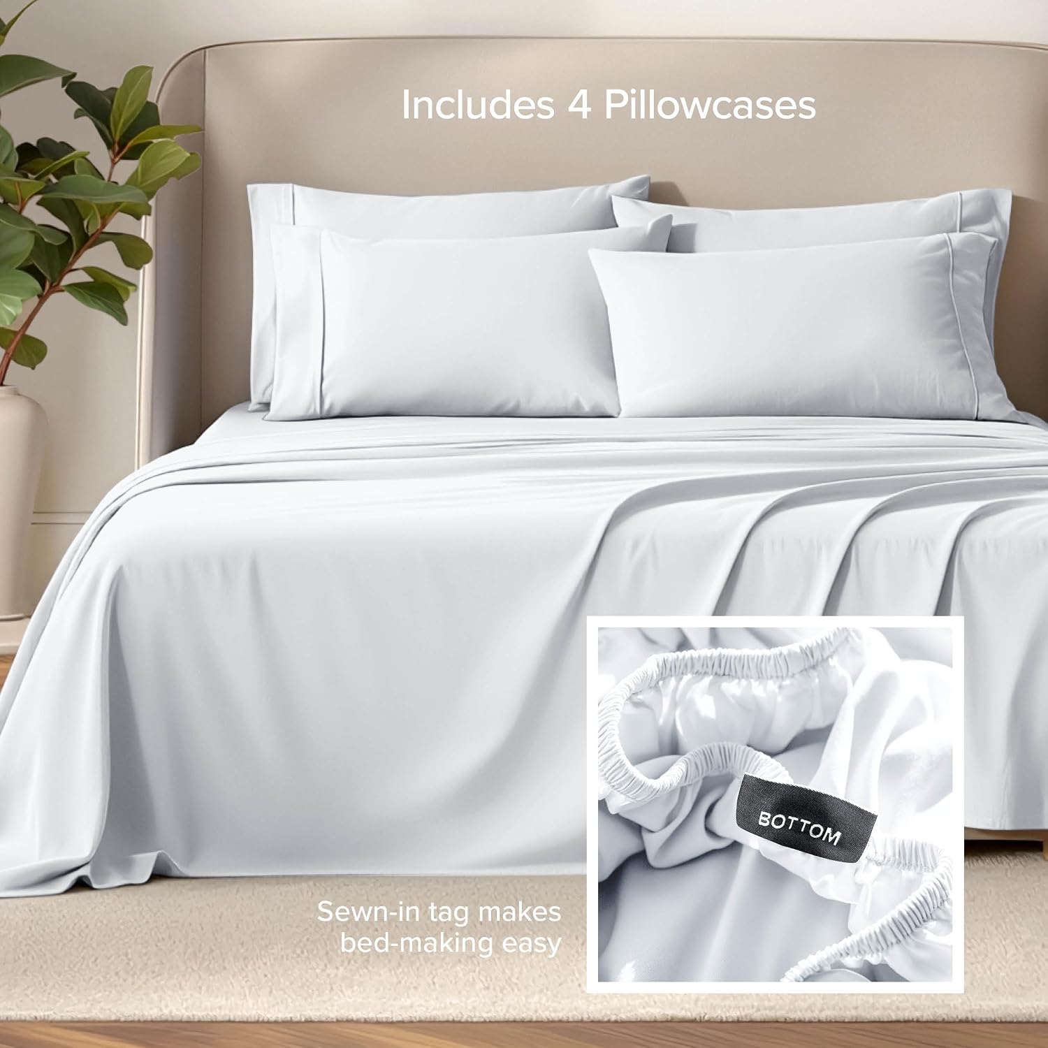 Thumbnail 3 de Bare Home Hotel Luxury Full XL Sheet Set - Extra Soft, 6-Piece with Deep Pockets