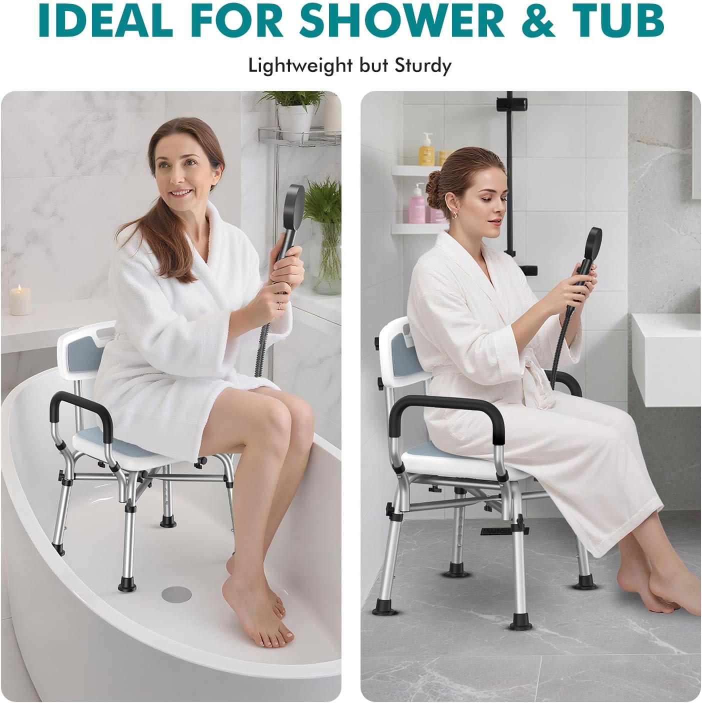 Detalle 2 de VFAUOSIT Shower Chair 550 lb Capacity