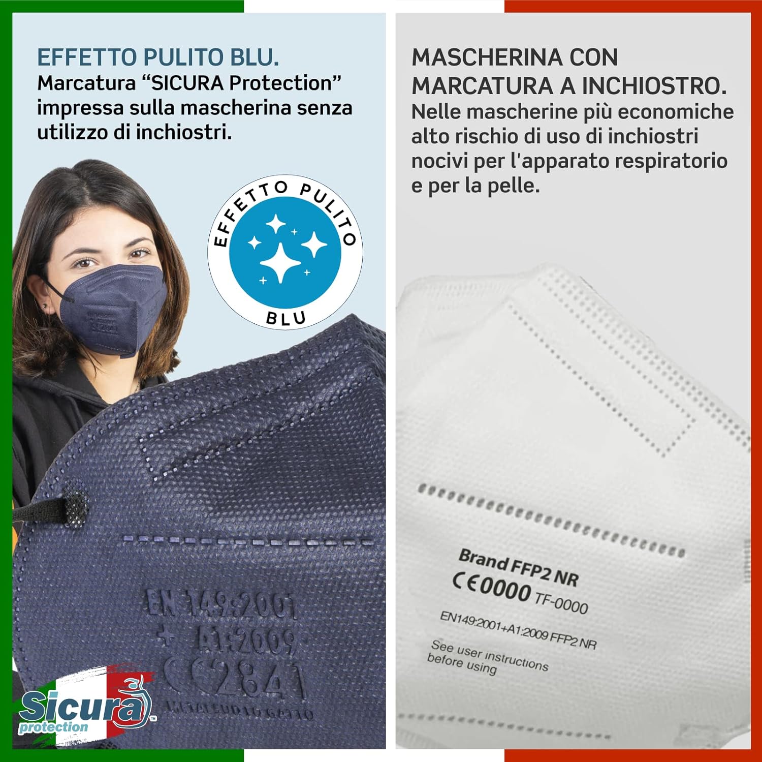 Detalle 2 de SICURA Mascherine FFP2 con BFE 99%