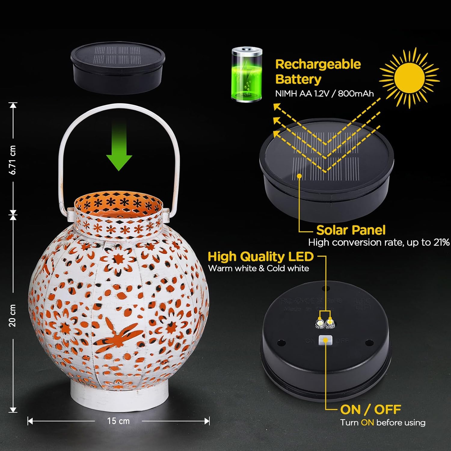 Thumbnail 3 de KOOPER Solar lanterns for gardens 15 x 20cm