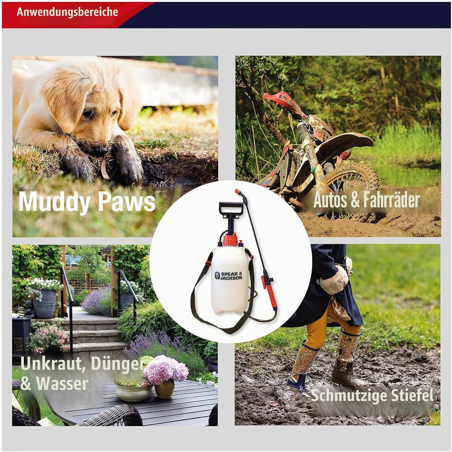 Thumbnail 4 de Spear & Jackson 5LPAPS 5-Liter-Drucksprüher mit Pumpfunktion – verstellbare Düse, Reichweite 560 mm
