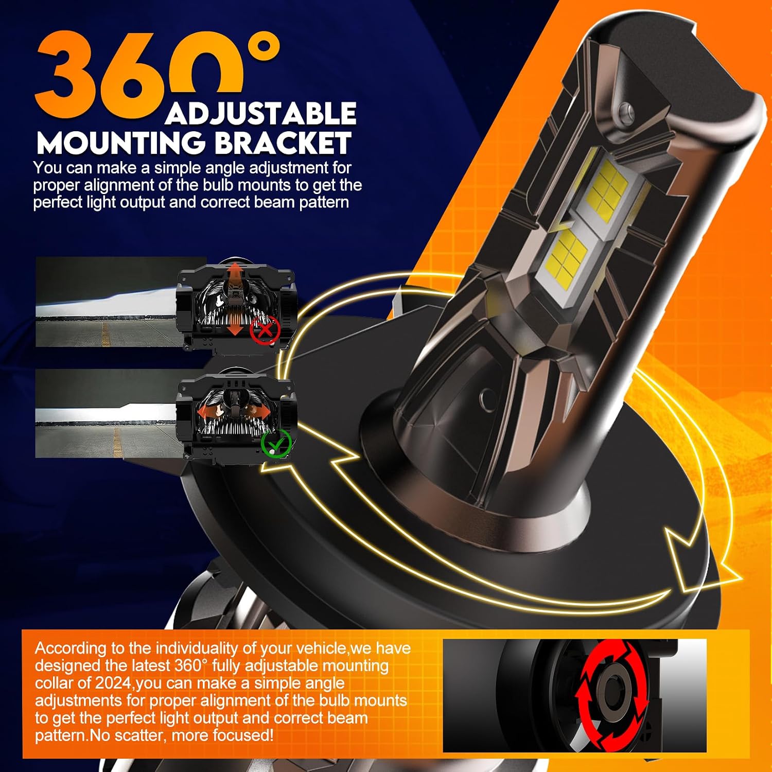 Thumbnail 4 de WAIXINGREN H4 26000LM LED Headlight Bulbs