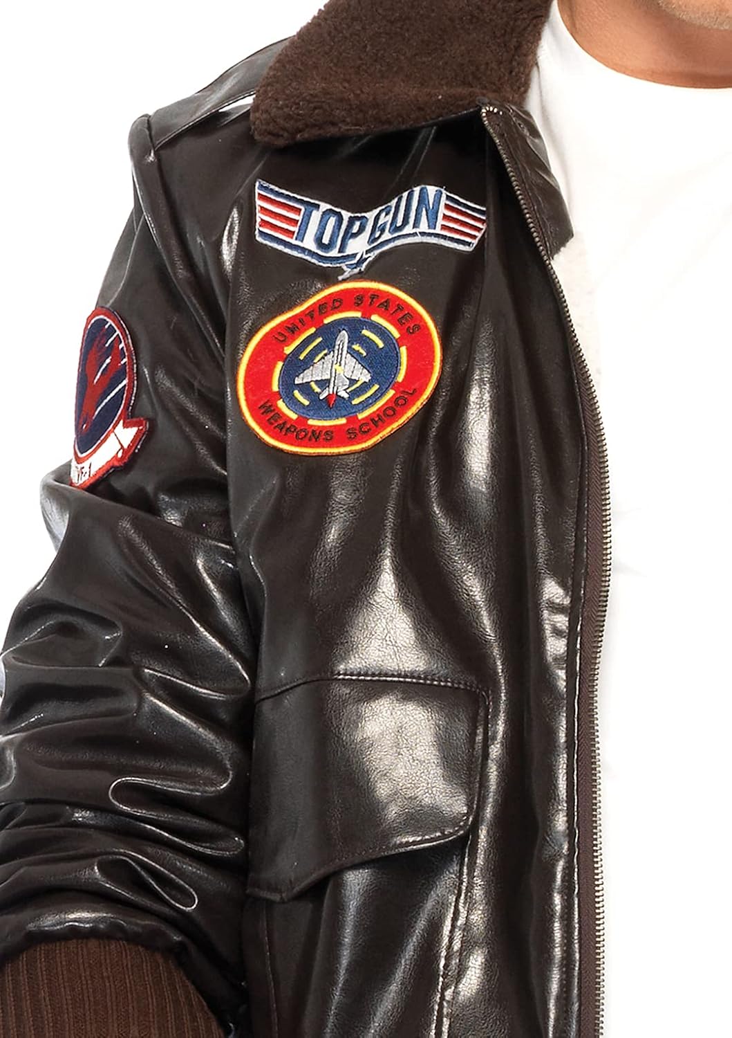 Detalle 2 de Leg Avenue Men's Licensed Top Gun Bomber Jacket Costume with Plush Collar