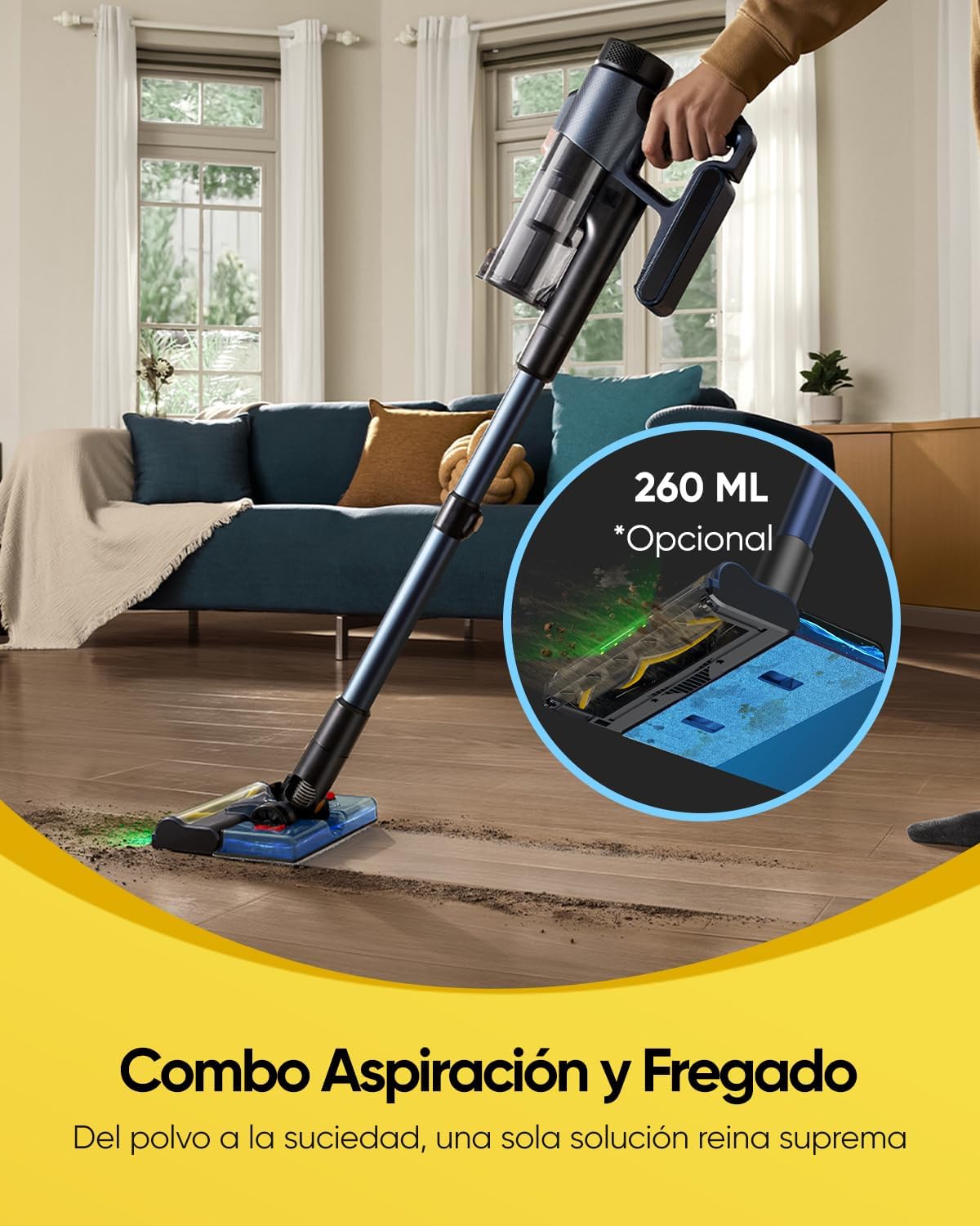 Thumbnail 6 de Vexilar V12 Aspiradora sin Cable 58KPa, Aspiradora Inalámbrica, Batería Extraíble, Autonomía 50 Minutos, Filtración de 5 Etapas, Aspirador Escoba para Suelo/Alfombra/Coche/Pelo de Mascotas