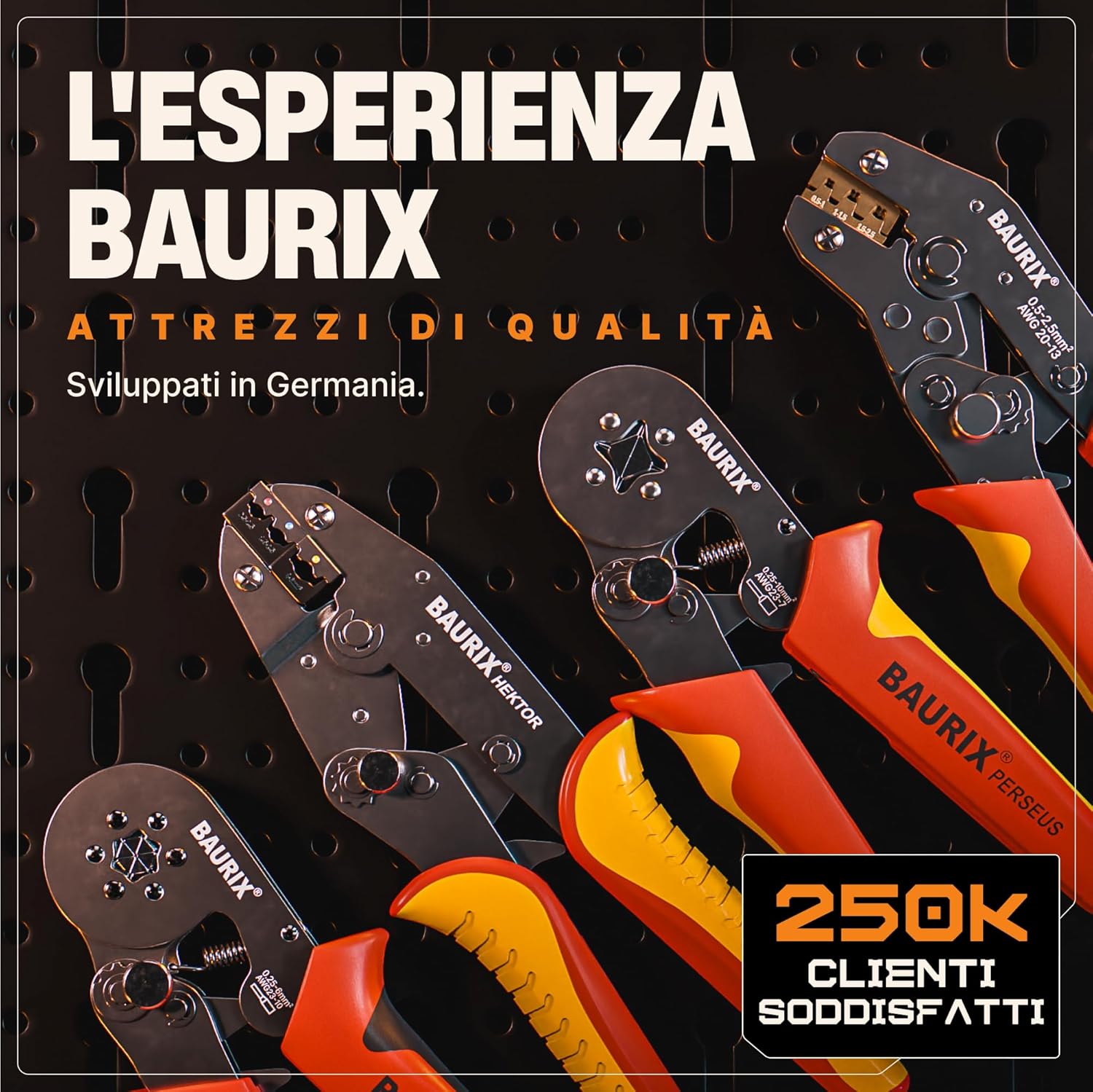 Thumbnail 4 de BAURIX Pinza Crimpatrice per capicorda 0,50–6 mm² – affidabile ed ergonomica