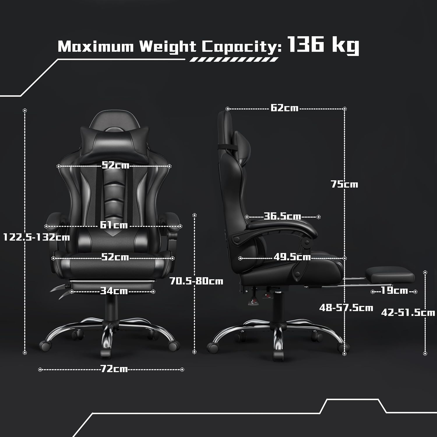 Thumbnail 2 de Yaheetech silla gaming ergonómica