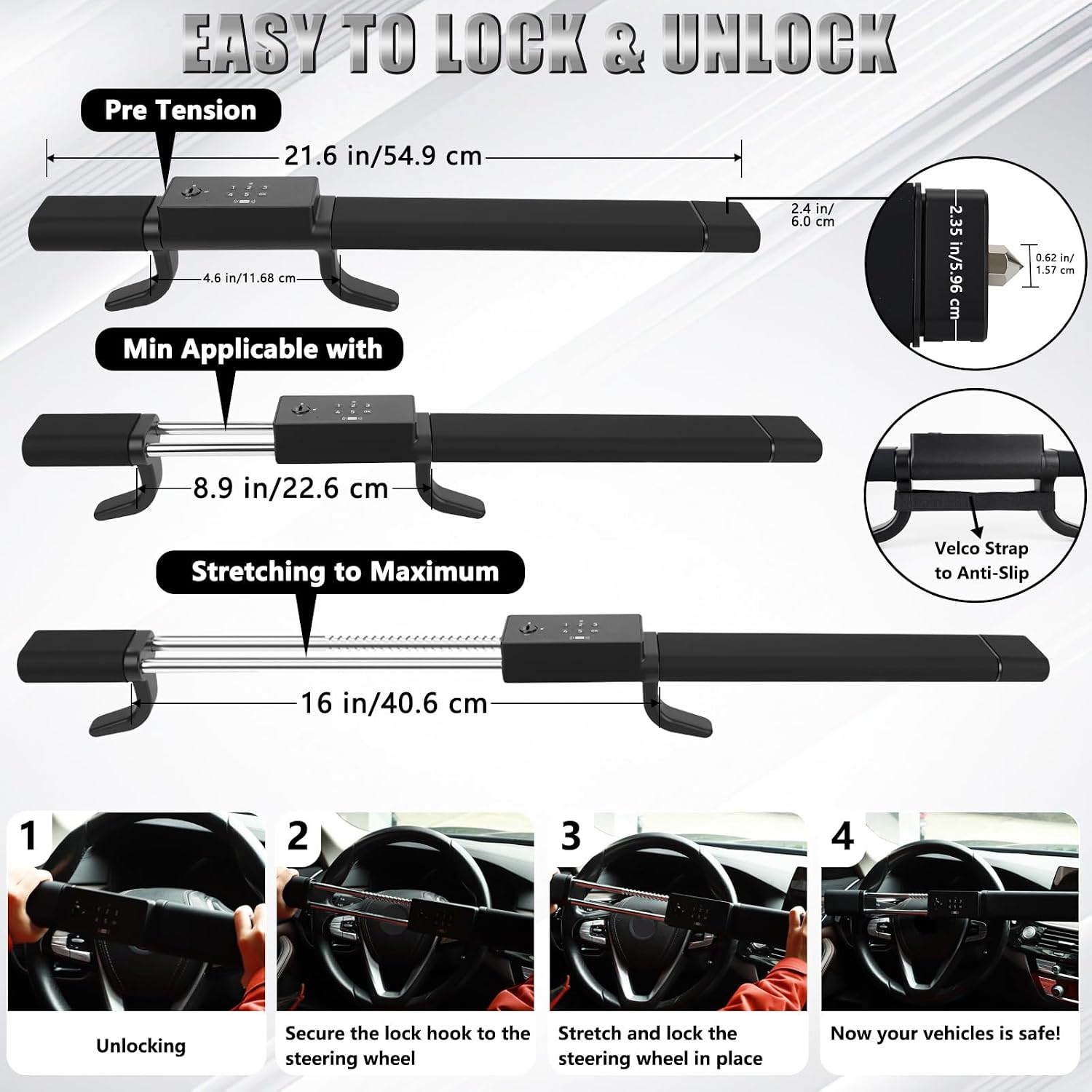 Thumbnail 4 de I LITTON Steering Wheel Lock Anti-Theft Device