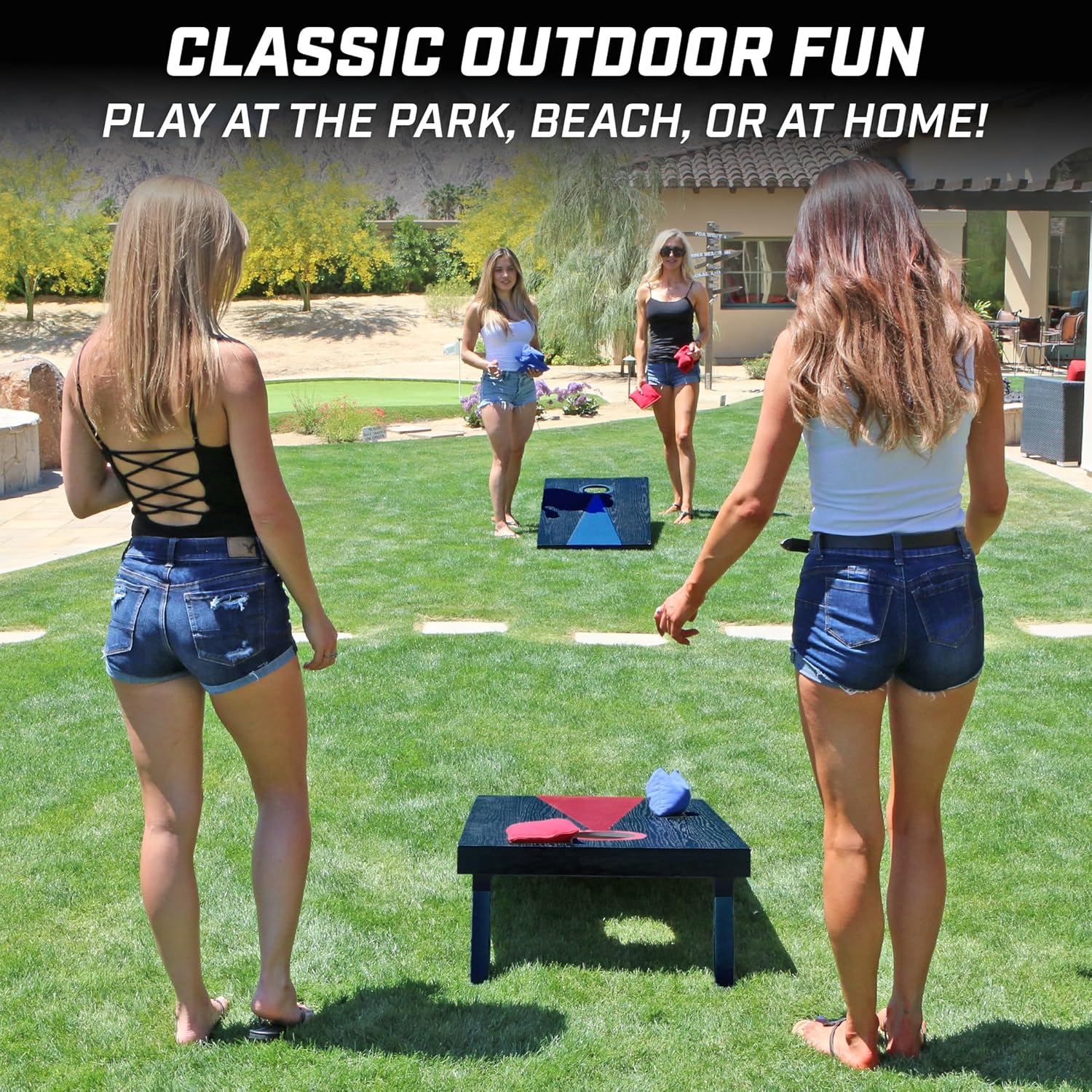 Thumbnail 4 de GoSports Ensemble de Cornhole Classique – 2 planches, 8 poufs et mallette de transport