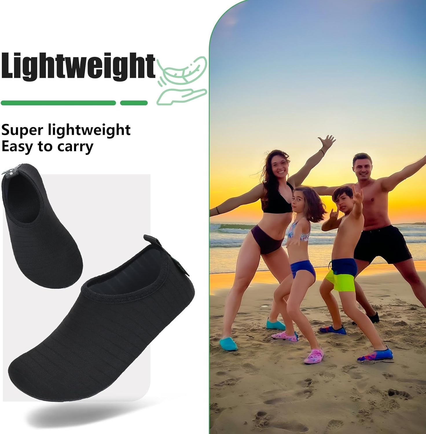Detalle de SAGUARO Badeschuhe Unisex – Wassersport Schwimmschuhe, schnell trocknend, rutschfest, leicht, Größe 36–47