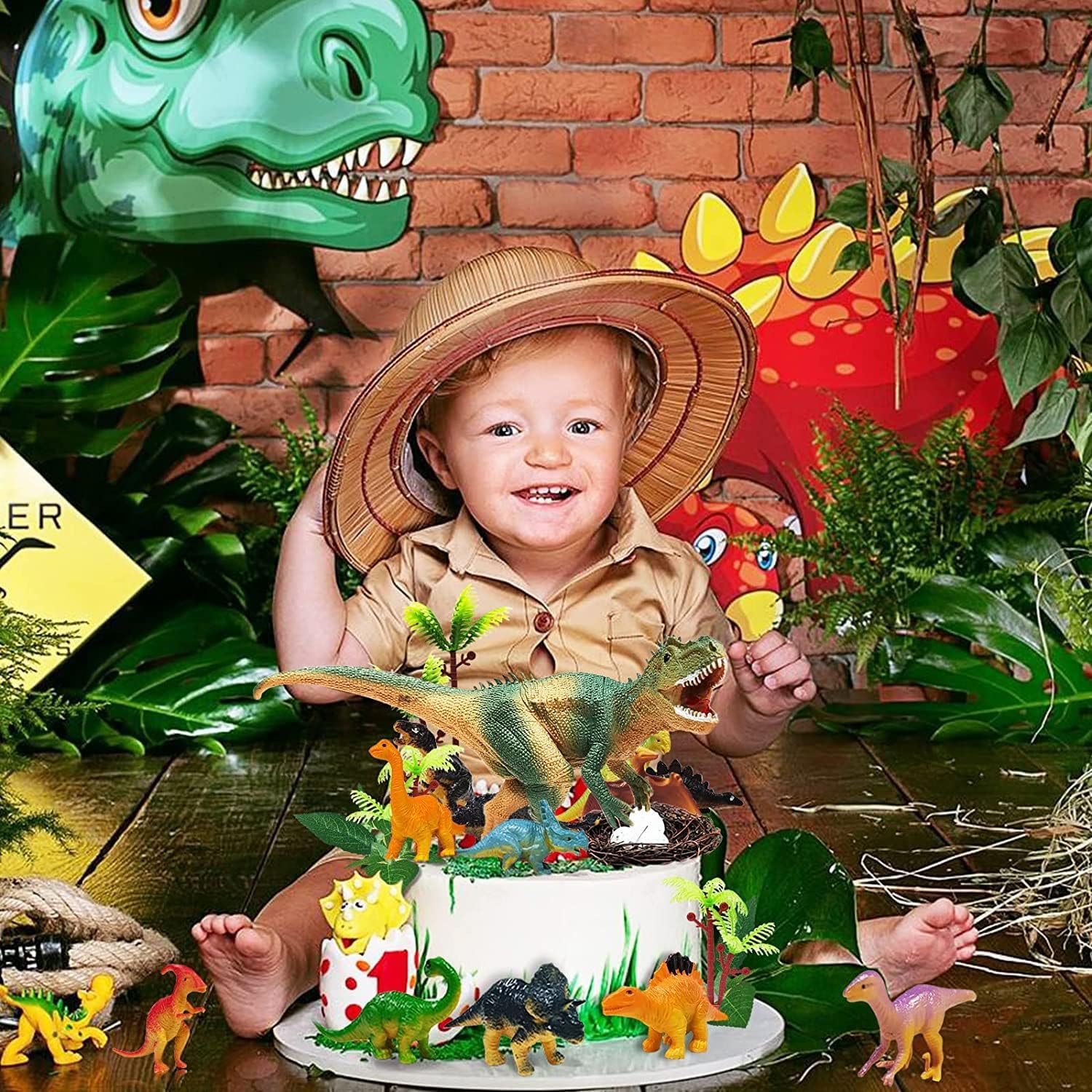 Detalle 2 de 26 StĂĽck Kuchendeko Dinosaurier Set Dino Tortendeko đź’Ą