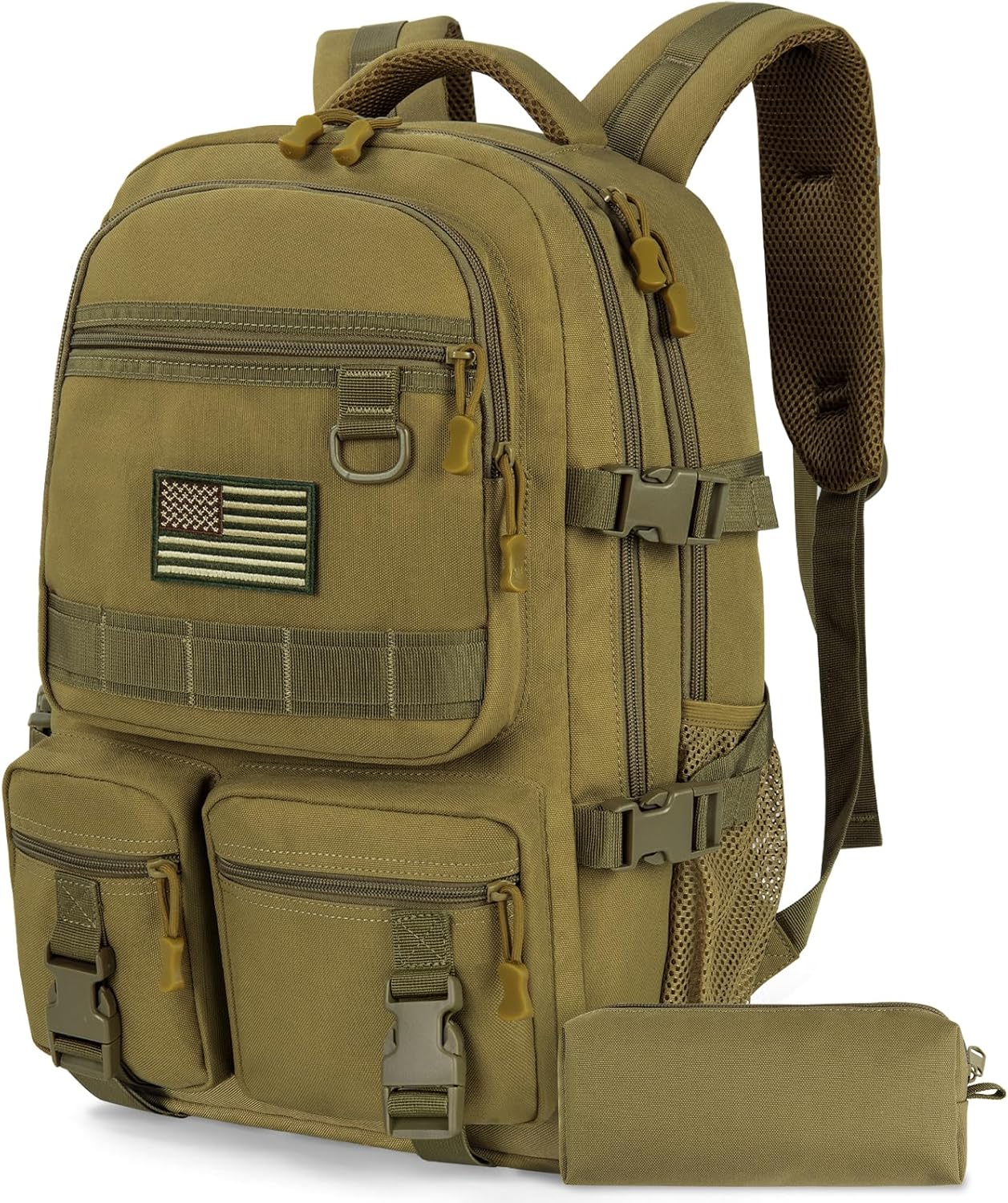Detalle de FRONET Cartable Garçon/Fille Adolescent et Enfant 50×35×23 cm – Grand sac à dos 17,3" multi-compartiments, kaki