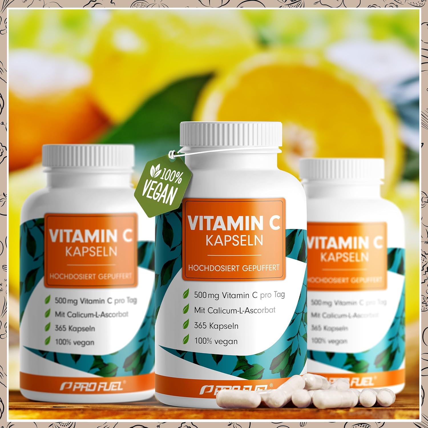Detalle 2 de Vitamin C 500 mg Kapseln — 365 Tage Vorrat