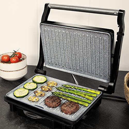 Detalle de Cecotec Rock'nGrill 1500 Rapid, parrilla eléctrica de 1500 W con RockStone