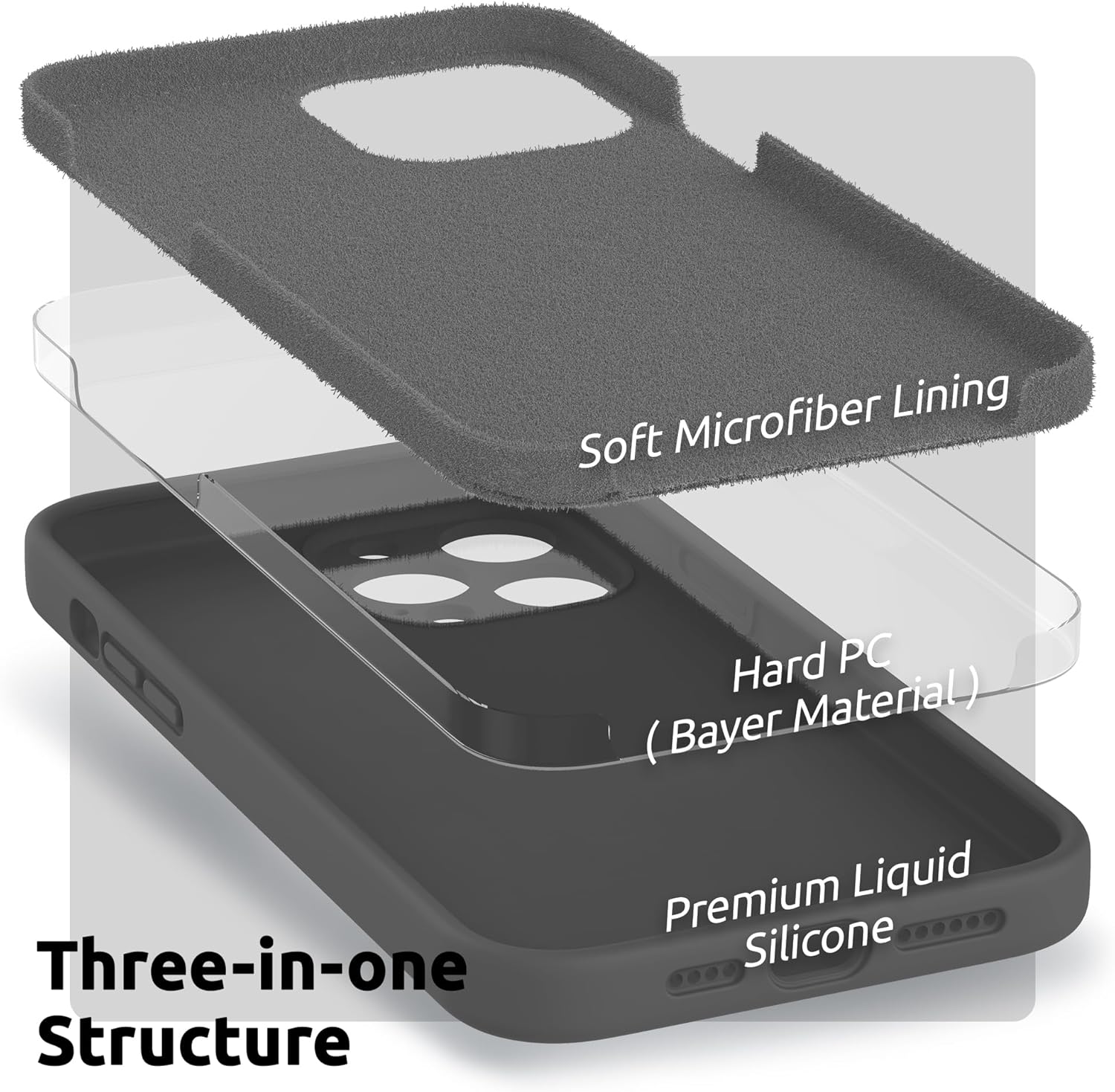 Thumbnail 2 de SURPHY Liquid Silicone Case with Screen Protector for iPhone 13 Pro Max (6.7 inch) – Shock-absorbent, Lens-safe Protection