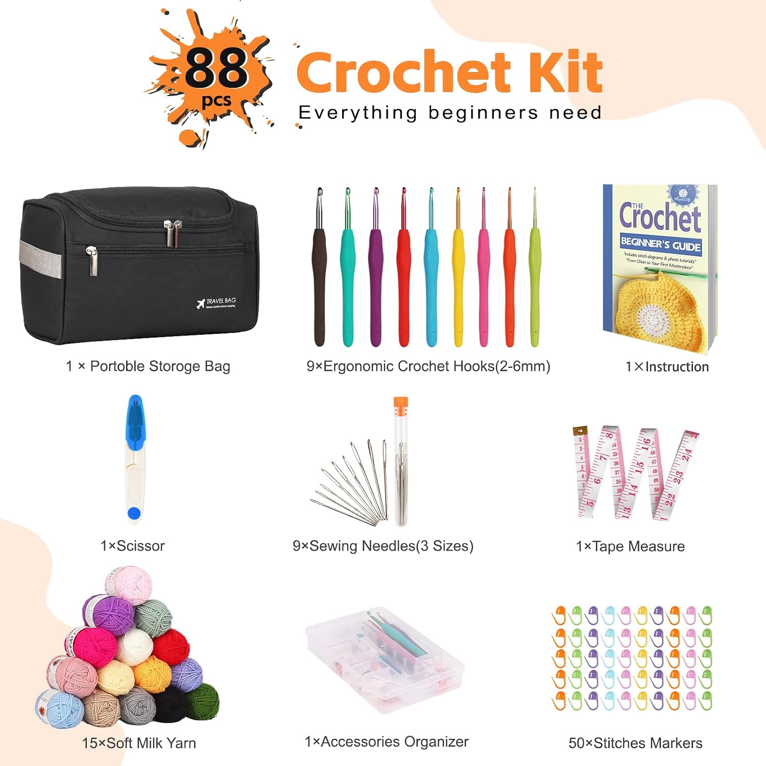 Detalle 2 de Reessy Crochet Kit 88PCS for Beginners