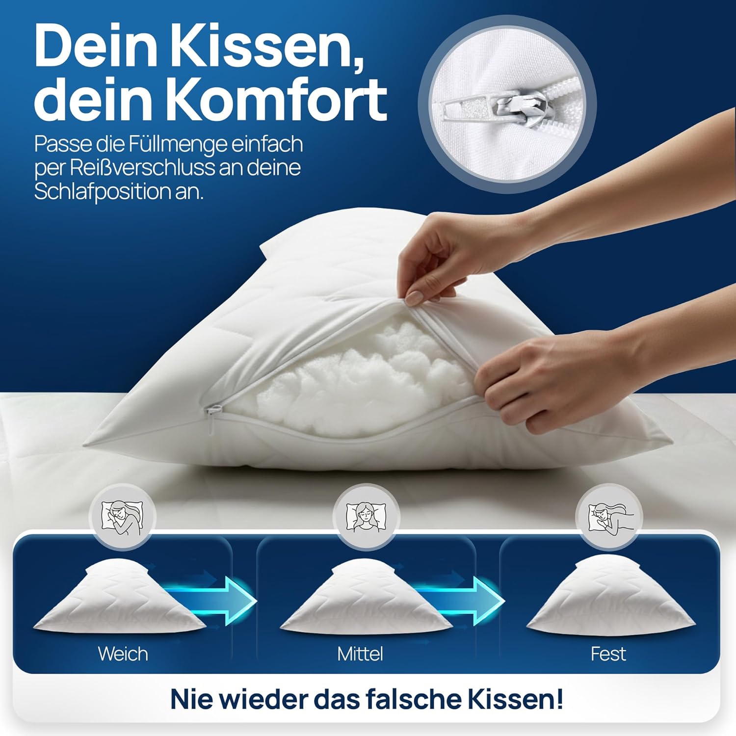 Detalle 2 de LILENO HOME Seitenschläferkissen 40 x 145