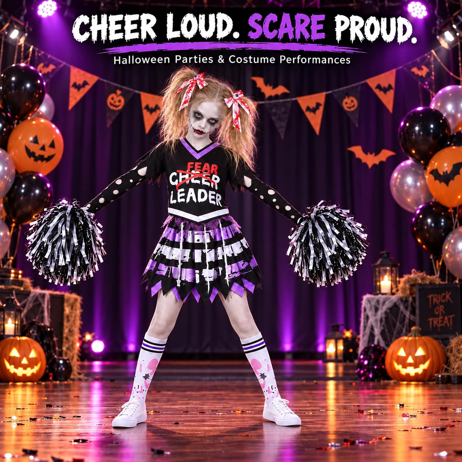 Detalle 2 de Zombie Cheerleader Costume for Girls, Size M