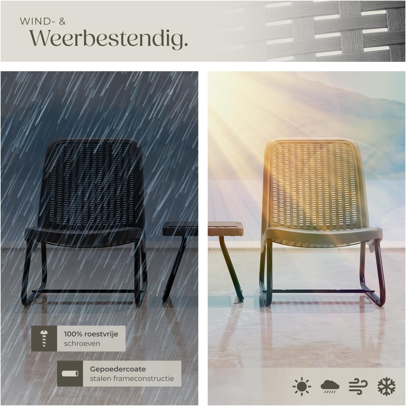 Thumbnail 6 de tectake Modica 405023 tuinmeubelset voor 2 personen in rotanlook